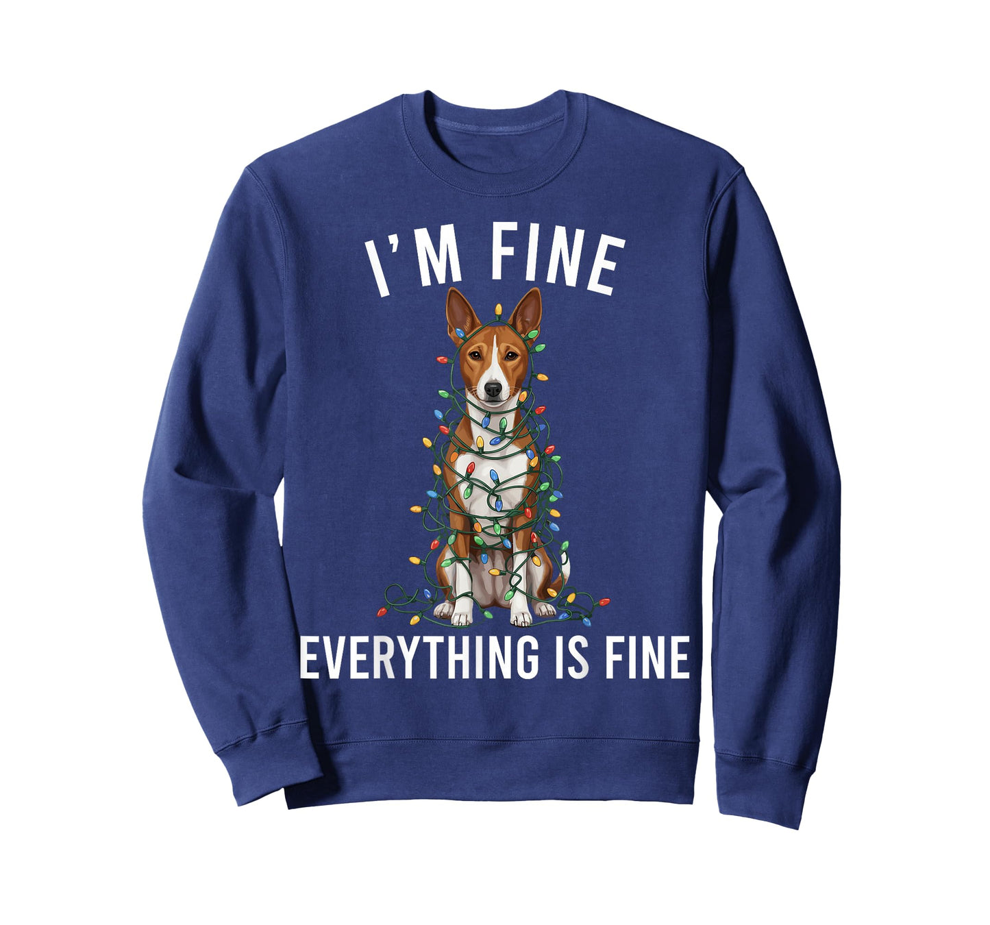 Basenji Christmas I'm Fine Everything is Fine T-Shirt