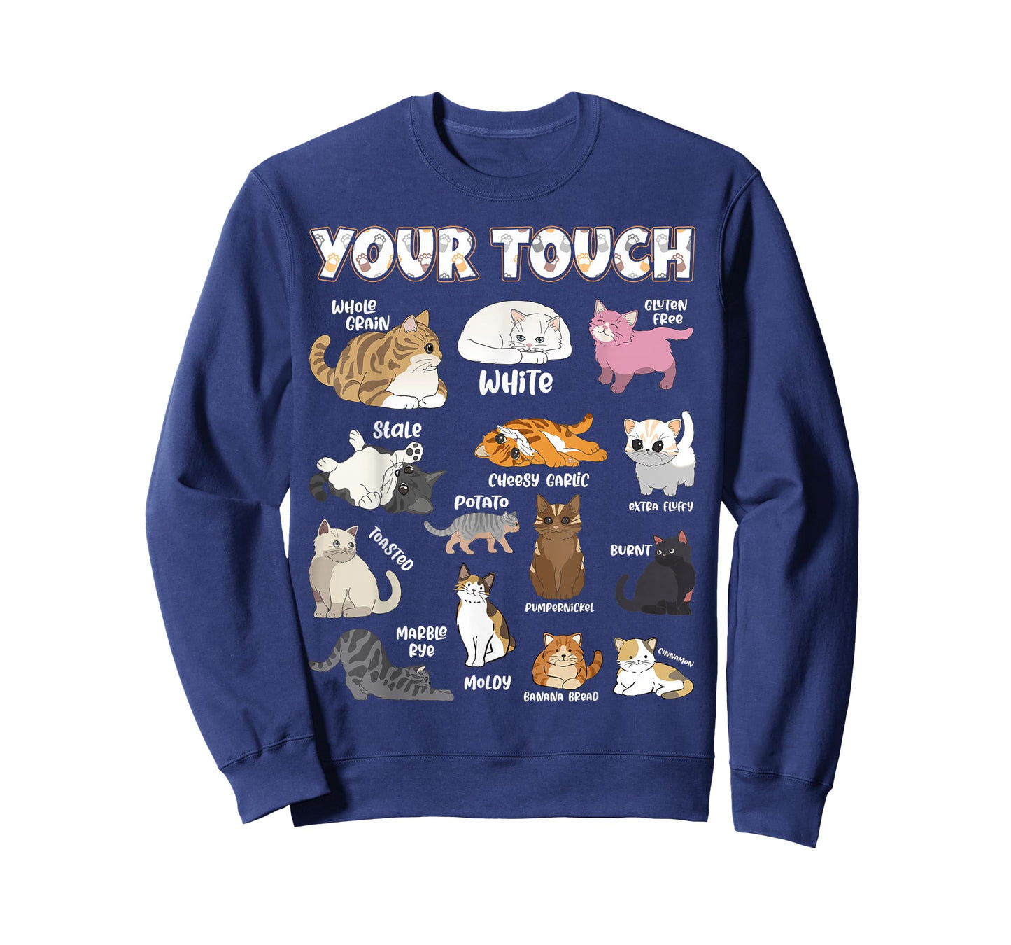 Bread Cats Variety Punny Cartoon Kitty Design T-Shirt