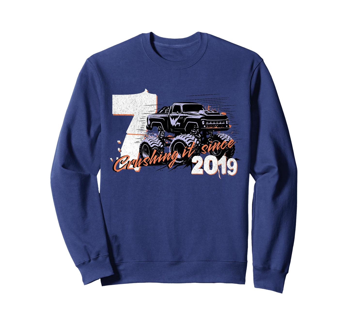 Kids 7th Birthday Truck Turning 7 Years Old Boy Born in 2019 T-Shirt