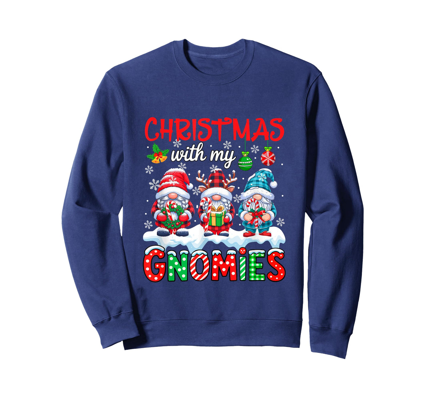 Christmas with My Gnomies Three Gnomes Candy Canes Xmas Box T-Shirt
