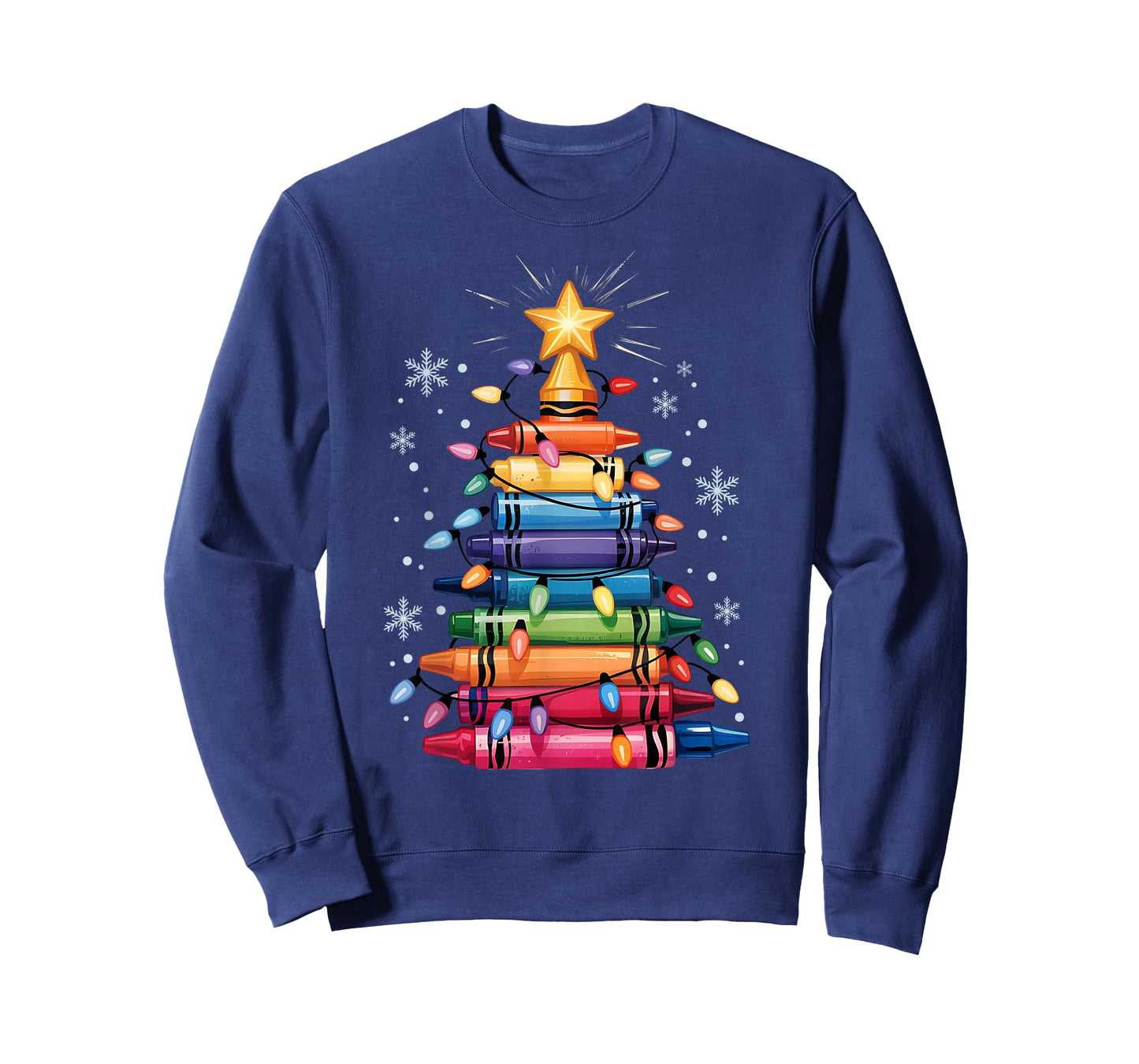 Crayon Christmas Tree Funny Merry Christmas Teacher T-Shirt