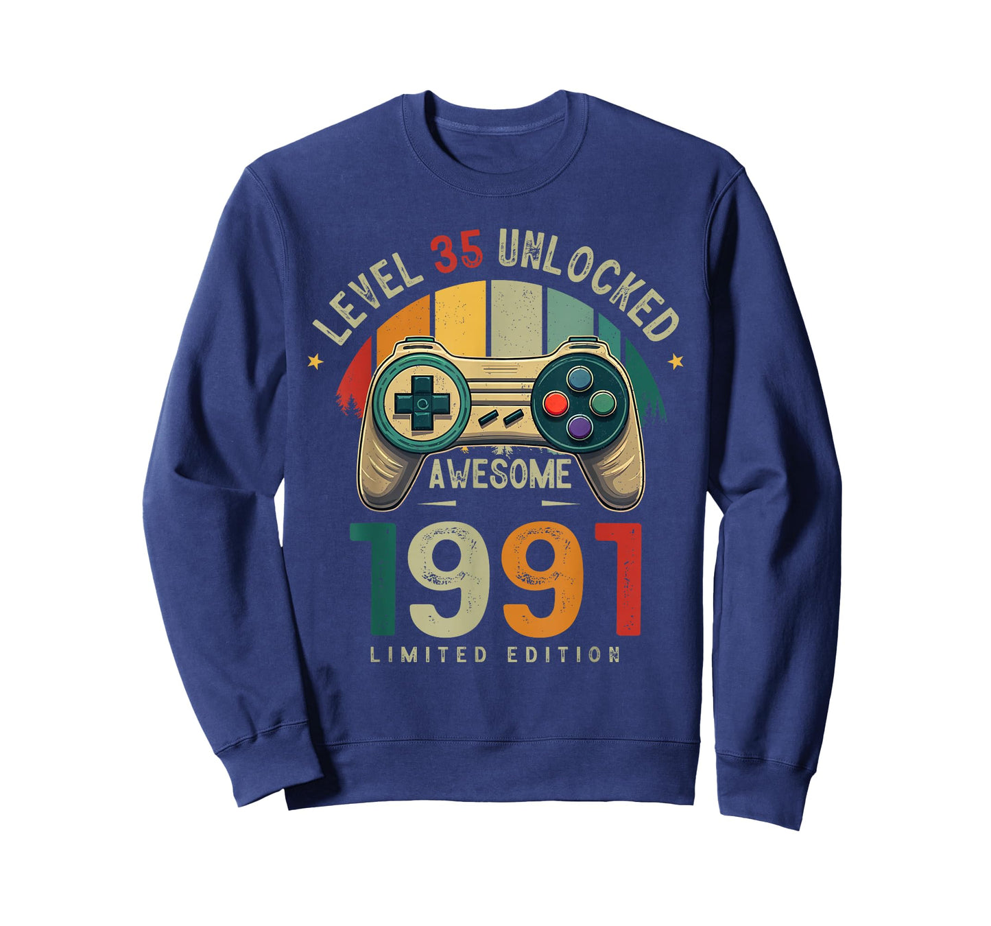 Level 35 Unlocked Awesome Since 1991 35th Birthday Gaming T-Shirt