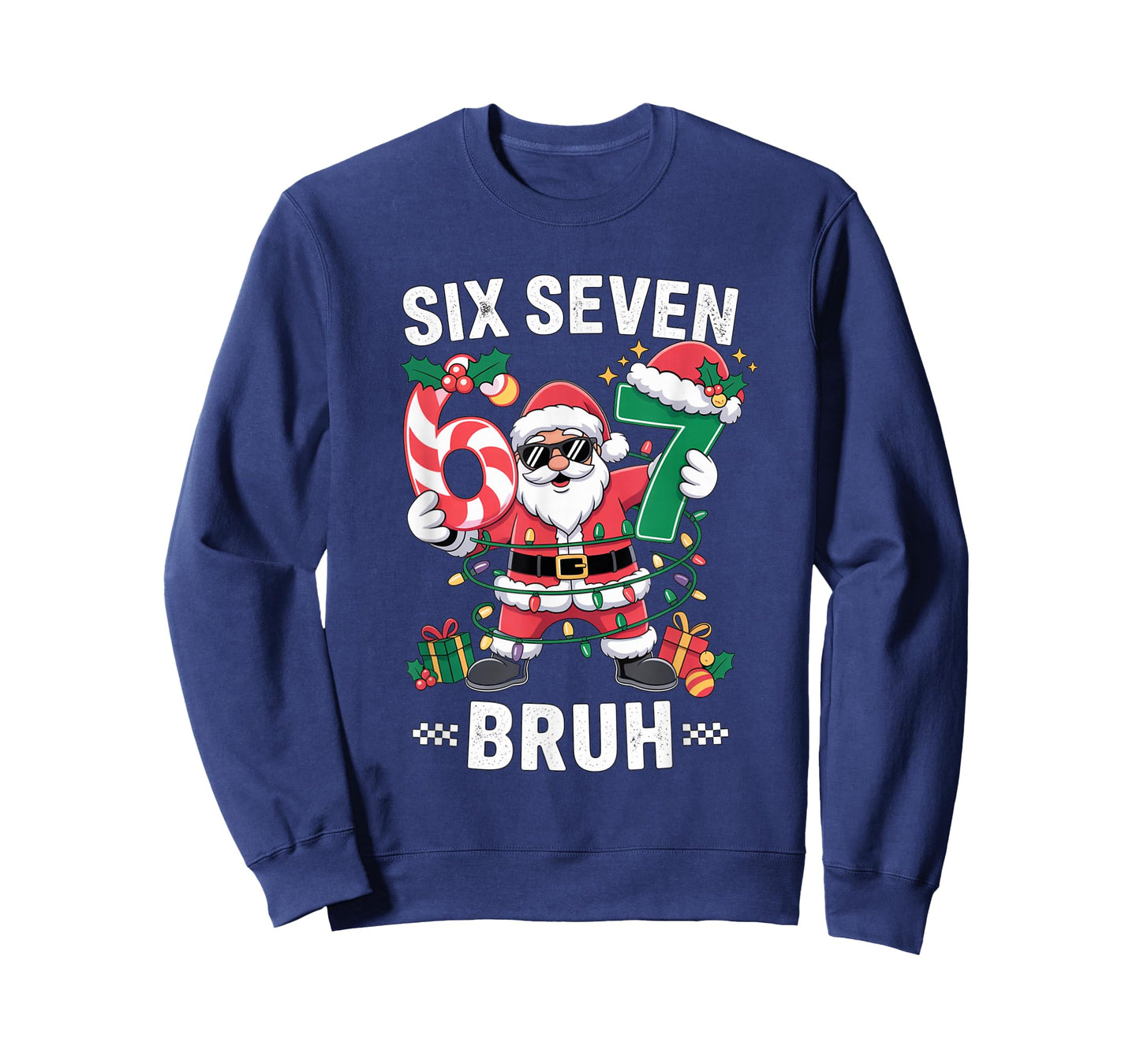 67 Six Seven Burh Christmas 6 7 Meme Pajamas Gen Alpha Slang T-Shirt
