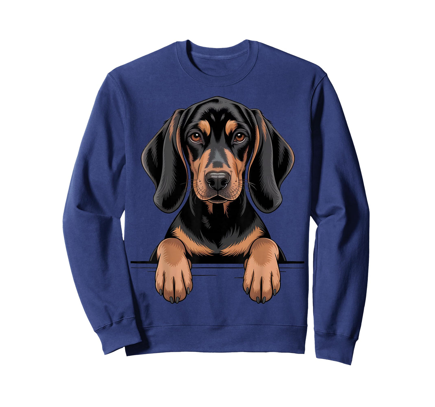 Black and Tan Coonhound Funny Peeking Pocket Puppy Dog Lover T-Shirt