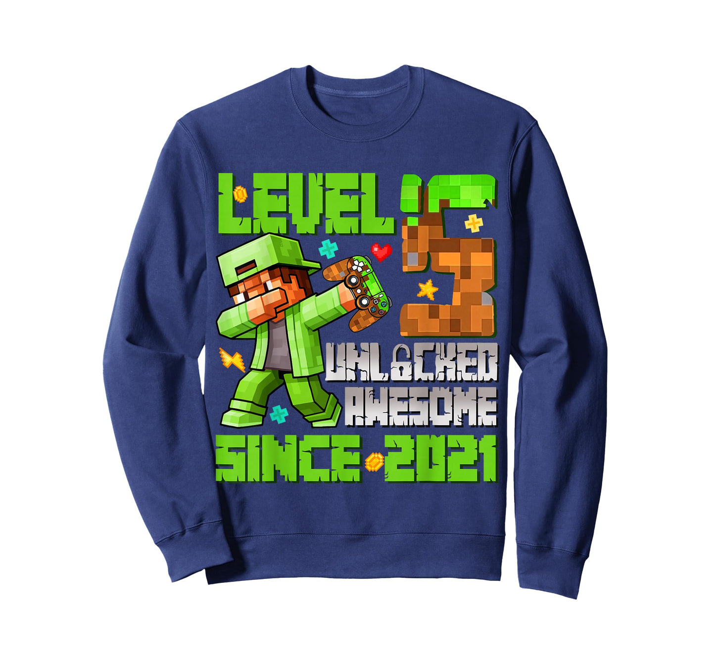 Level 5 Unlocked Awesome Since 2021 5th Birthday Game Boys T-Shirt