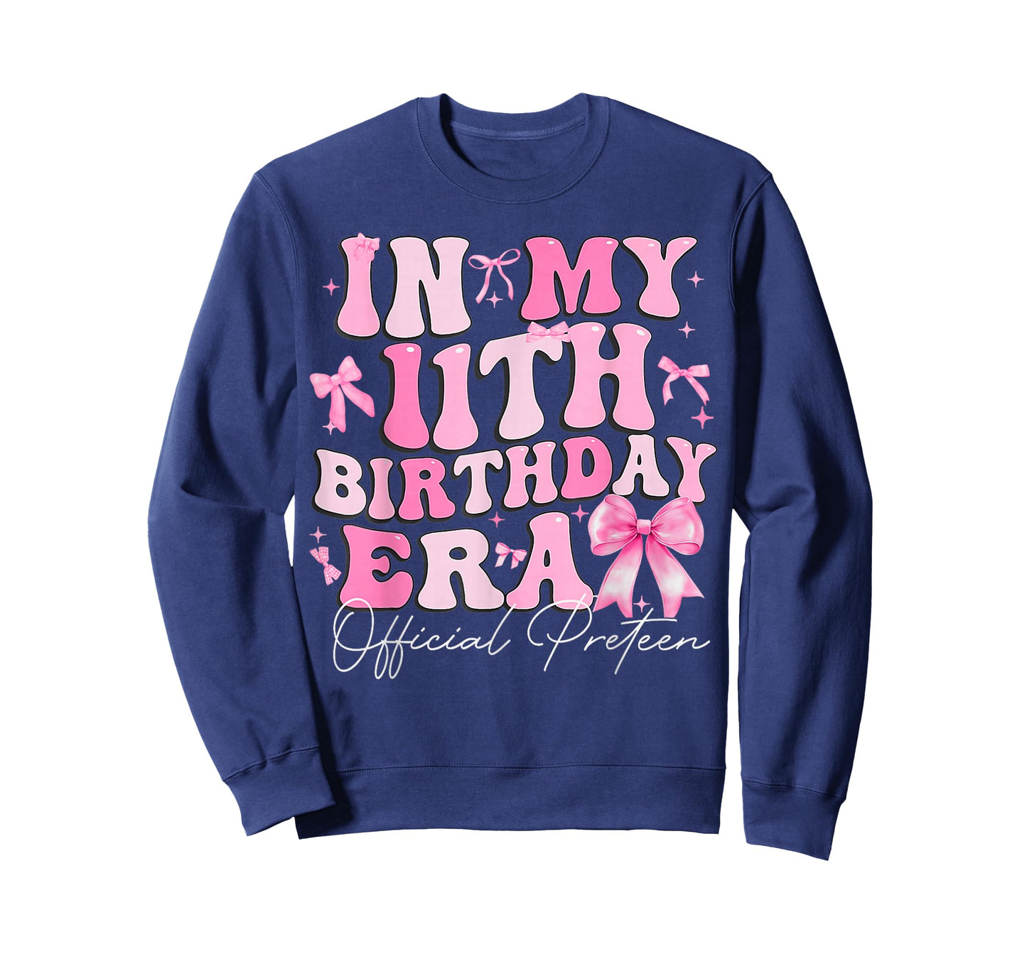 in My 11th Birthday Era Pink Coquette Bow Birthday Girl Kids T-Shirt