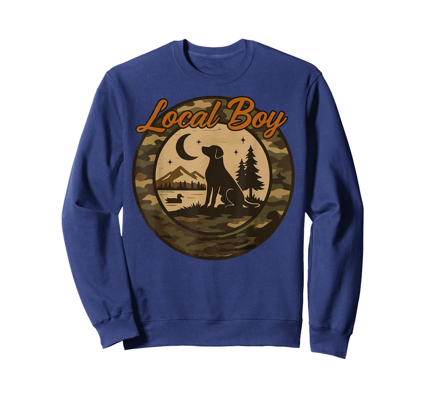 Black Lab Dog Local Southern Boy Camo Duck Hunting Youth Men T-Shirt