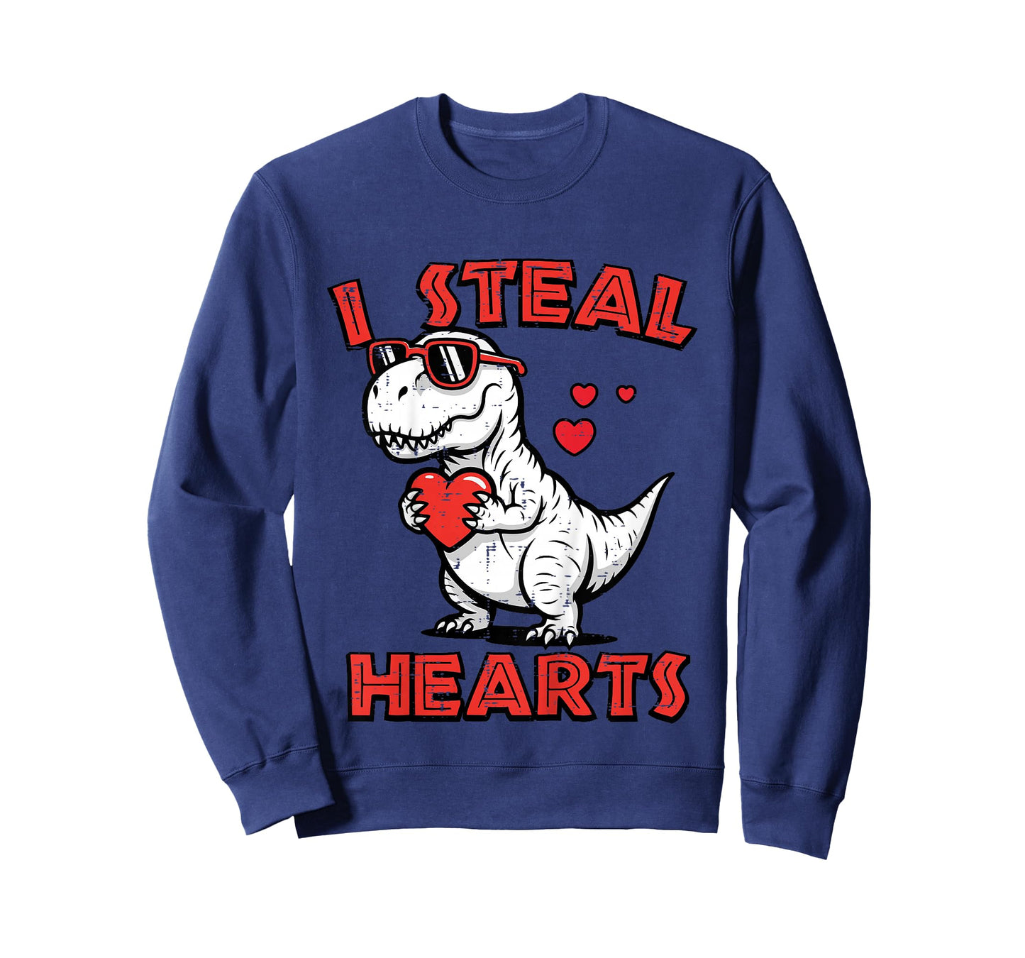 Kids Valentines Day I Steal Hearts Dino Trex Toddler Boys Kids T-Shirt