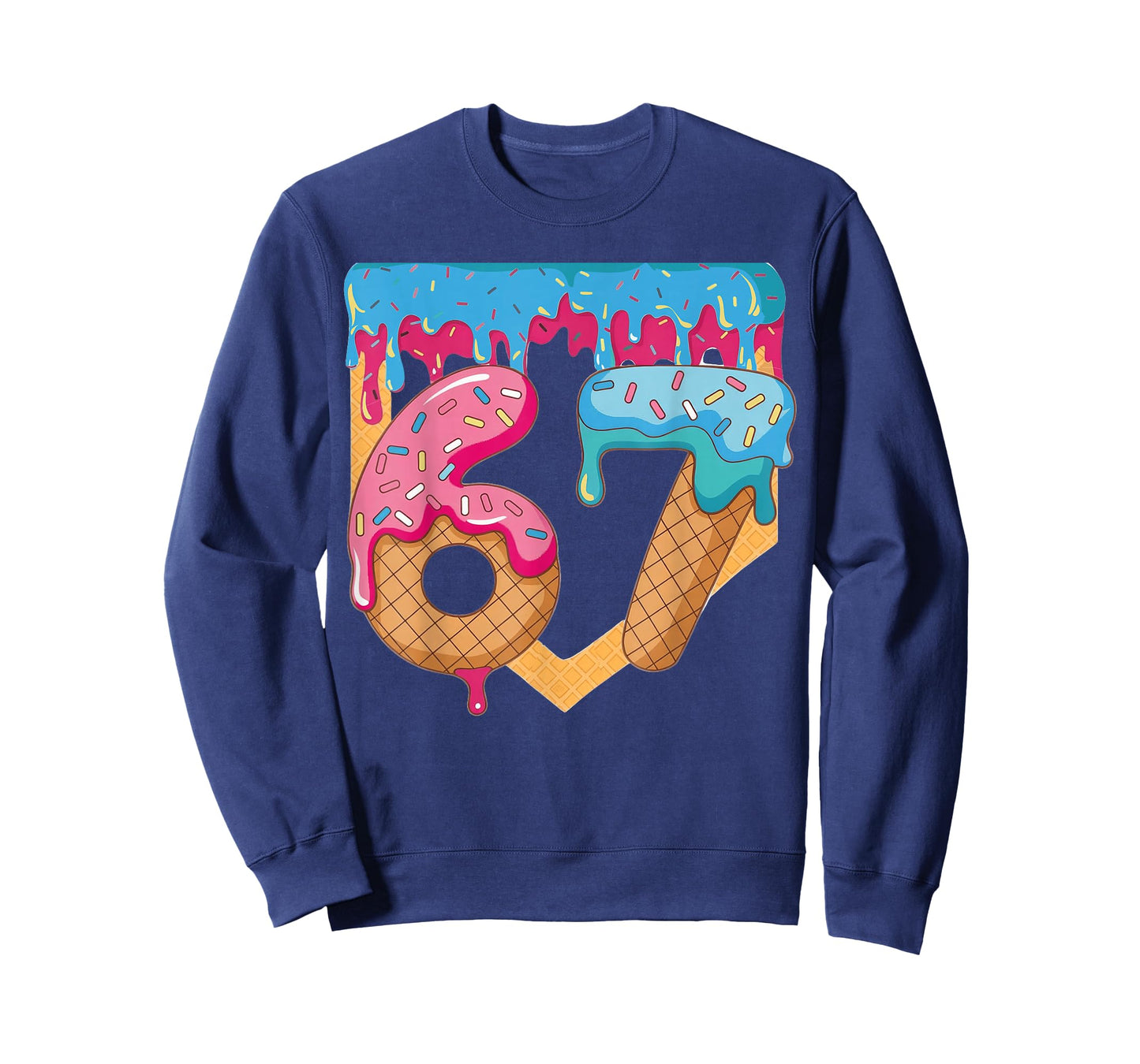 67 Ice Cream Drip Meme Six Seven Gen Alpha Slang T-Shirt
