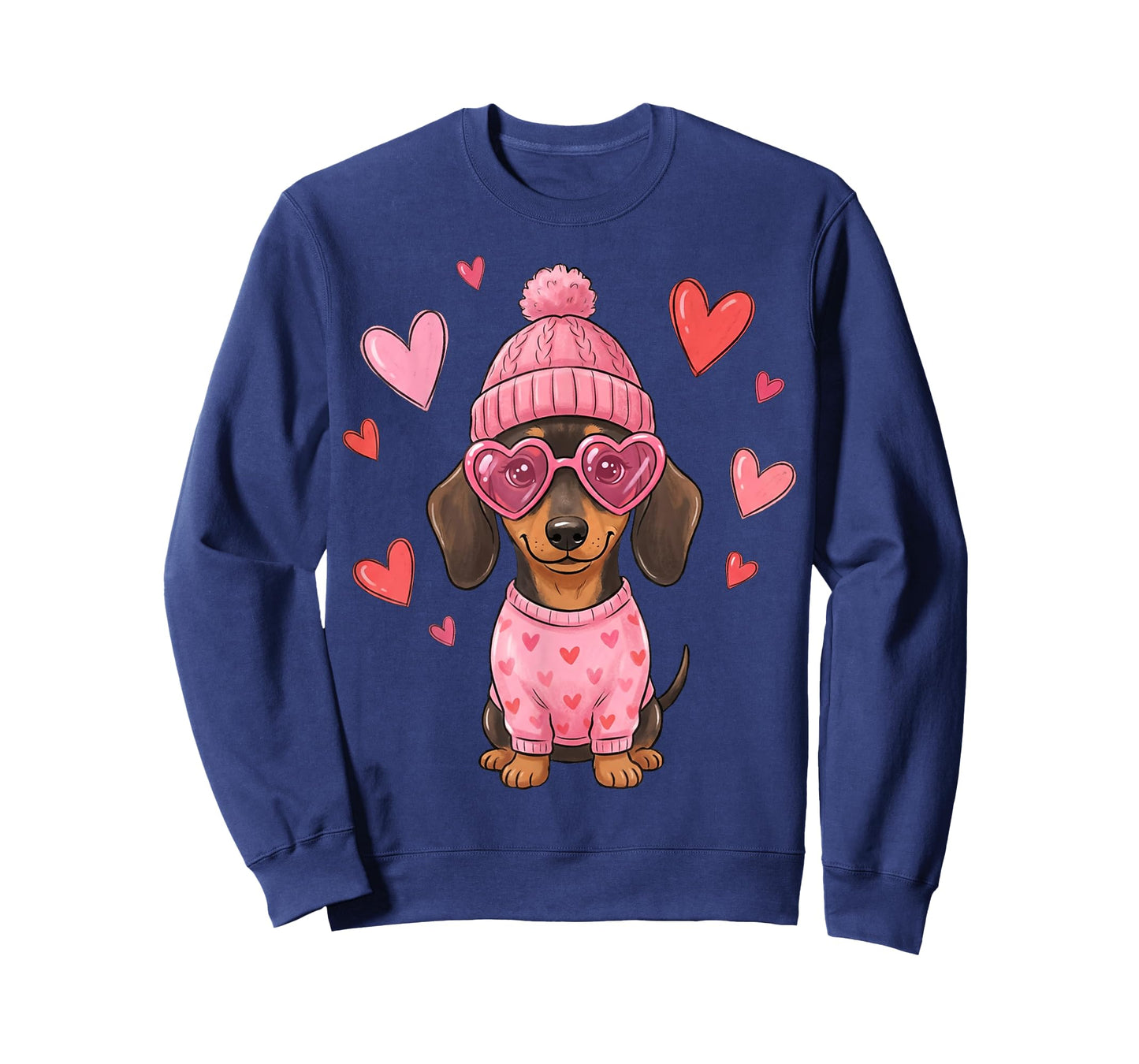 Cute Dachshund Valentines Dogs with Hearts Dog Valentine T-Shirt