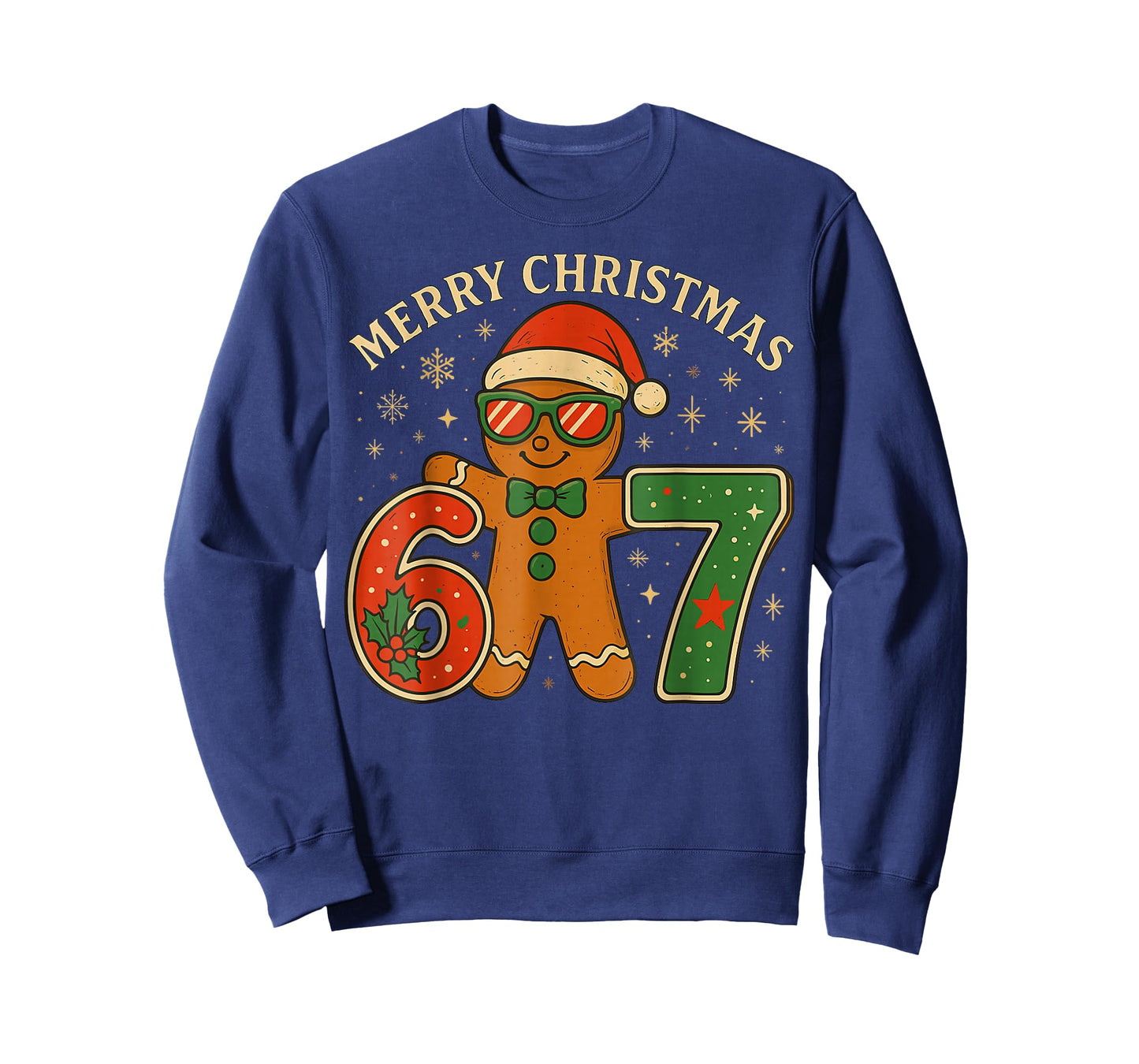 67 Meme Six Seven 6 7 Meme Funny Christmas Gingerbread T-Shirt