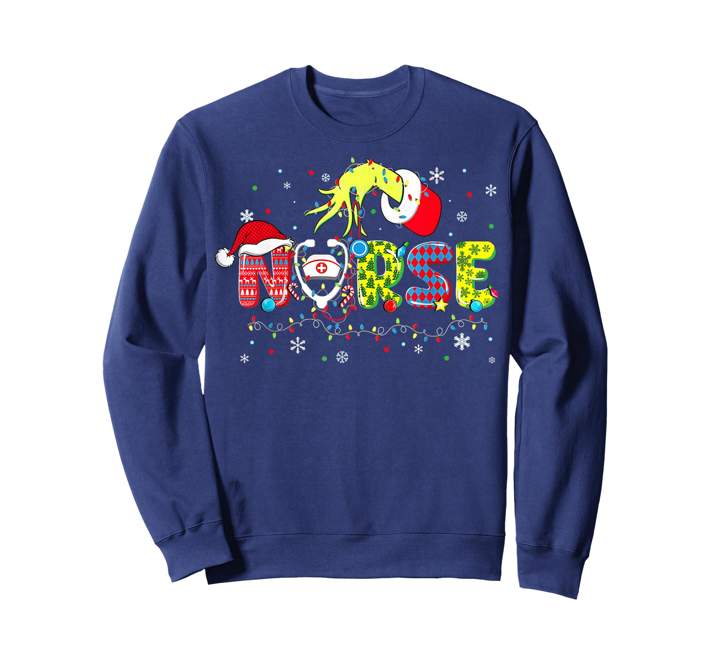 Groovy Nurse Christmas Xmas Santa RN CNA ICU Scurb Men Women T-Shirt