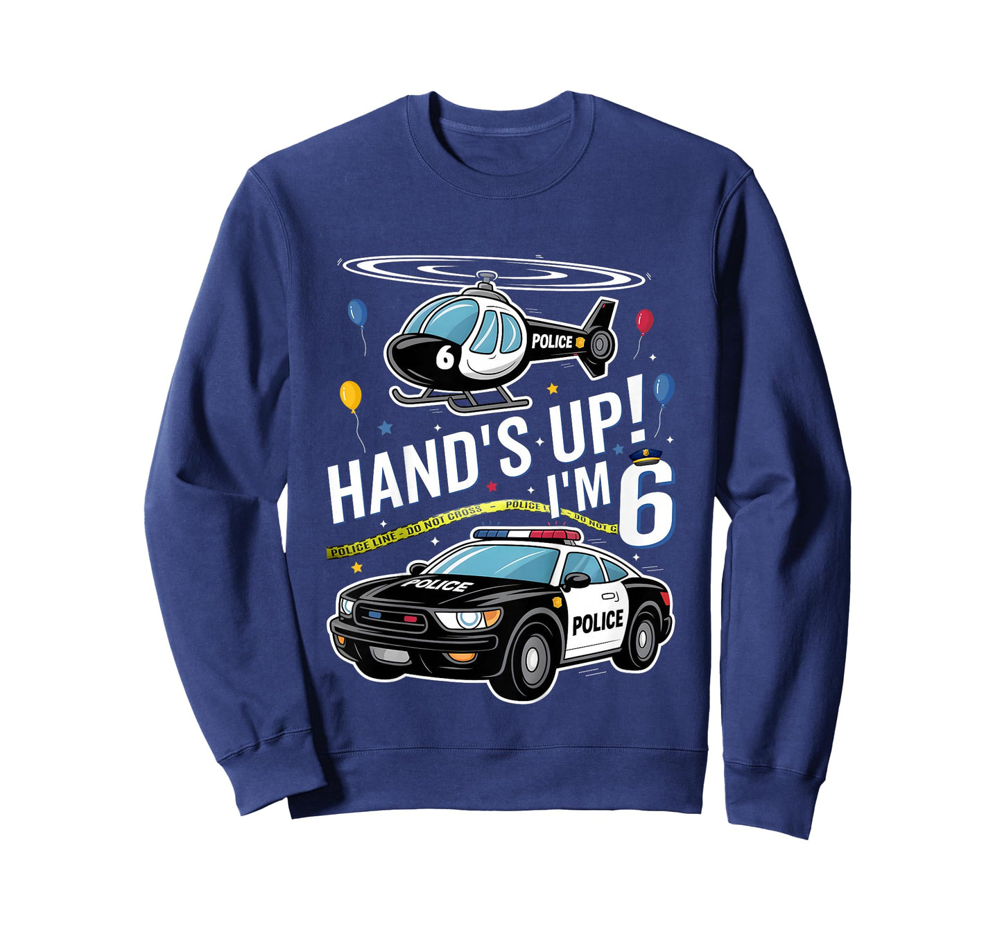 Police 6th Birthday Boy Girl 4 Year Old Policeman Police Car T-Shirt