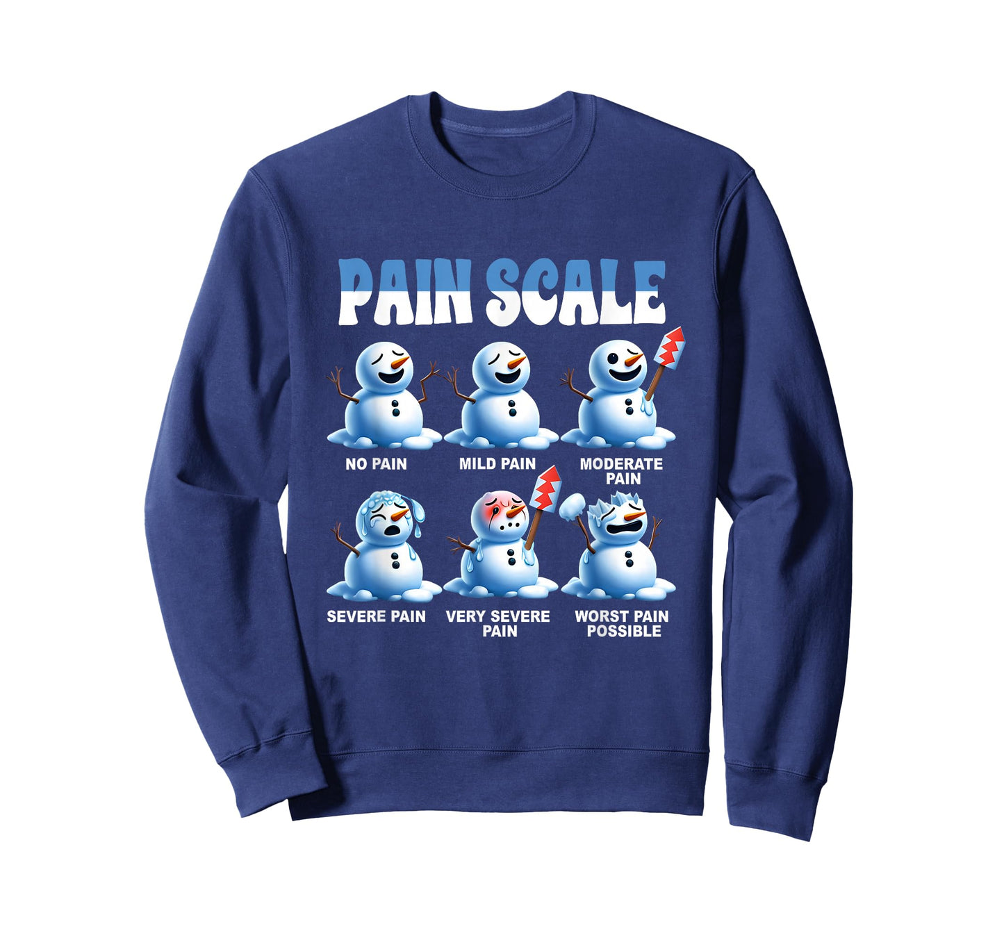 Pain Scale Snowman Nurse Medical Humor Christmas Healthcare T-Shirt