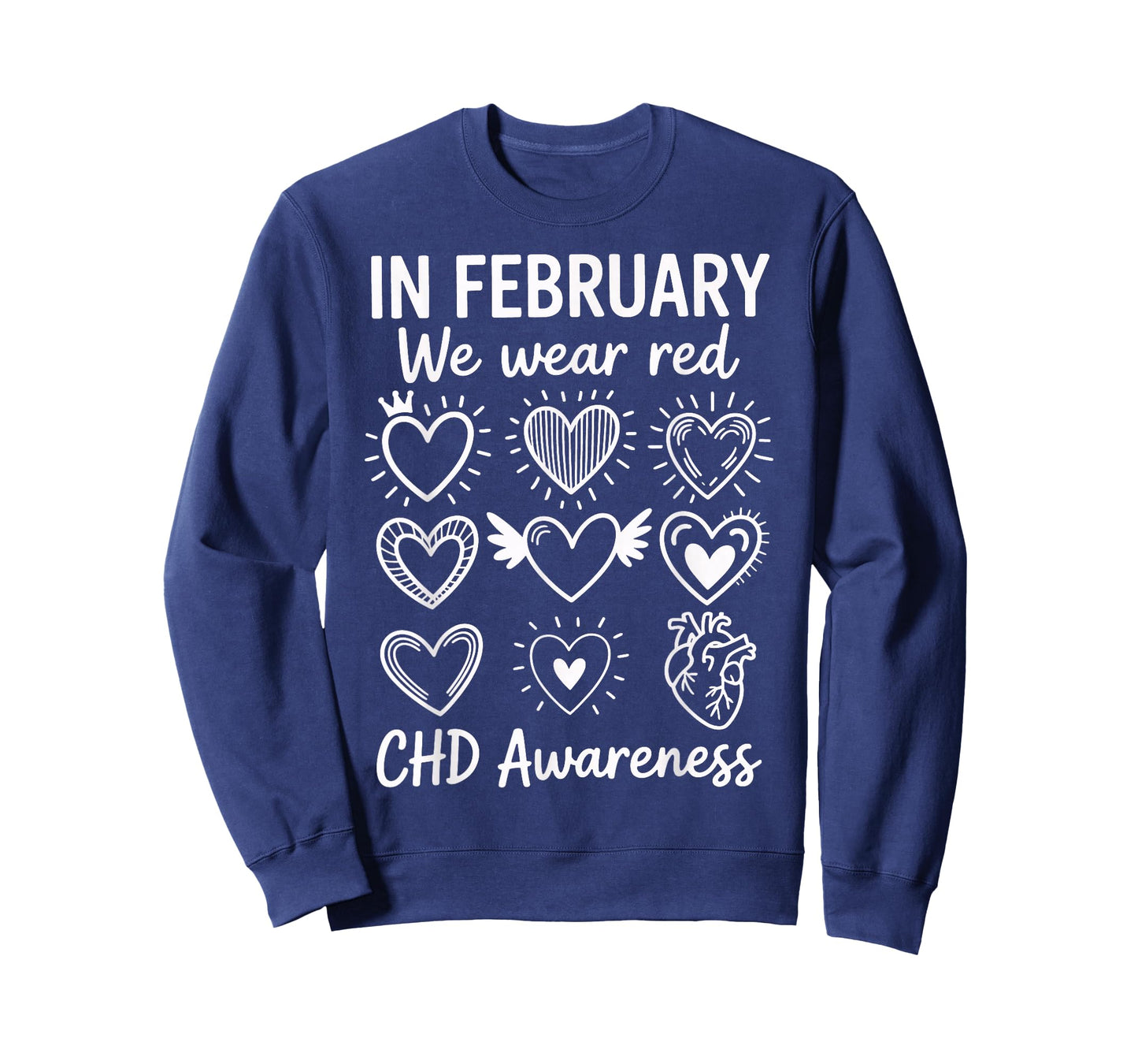 in February We Wear Red CHD Heart Ribbon Women Men Kids T-Shirt