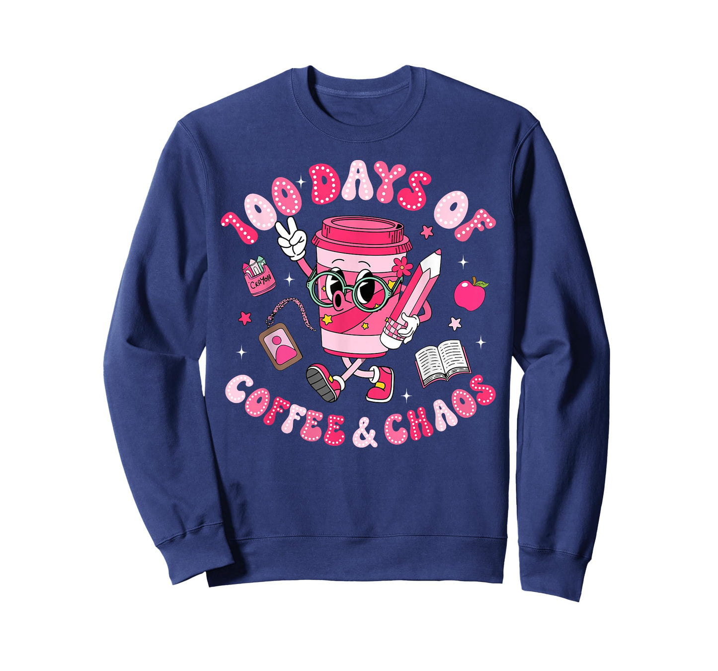 Teacher 100 Days of Coffee and Chaos 100th Day of School T-Shirt