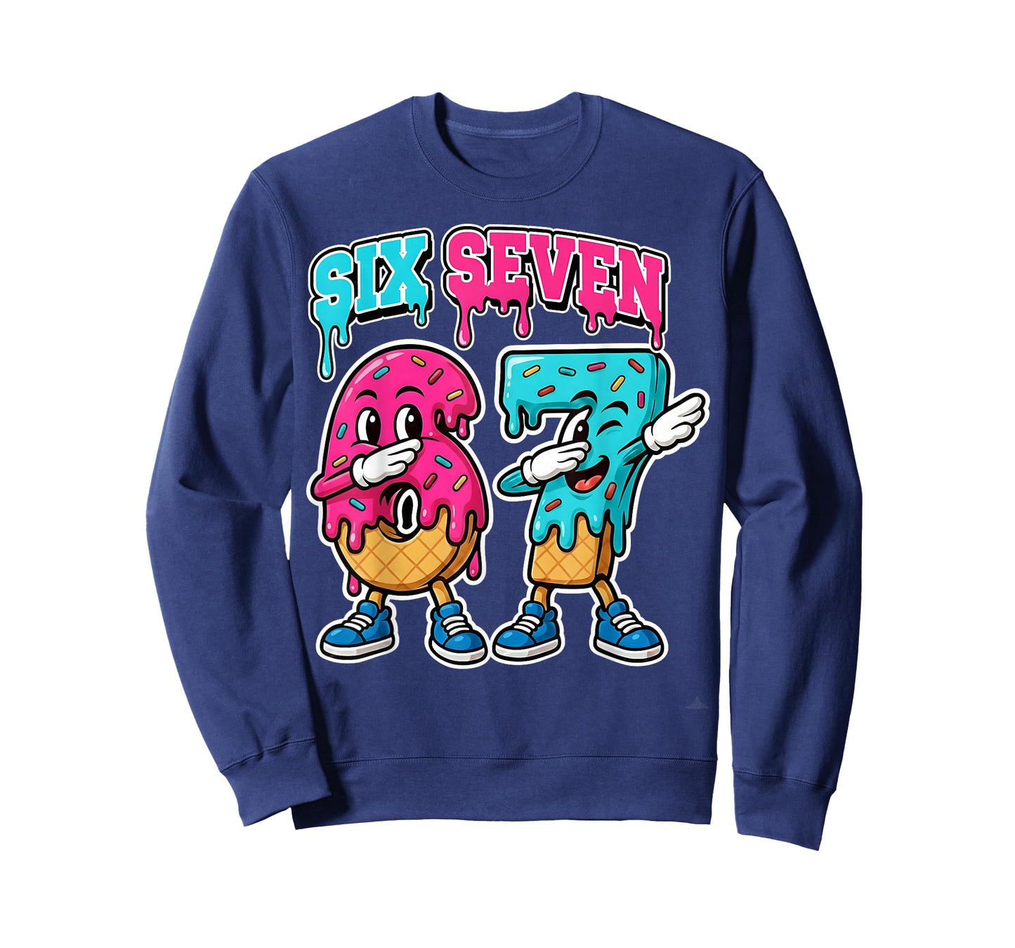 67 Ice Cream Drip Gen Alpha Slang Six Seven Meme 6 7 Number T-Shirt