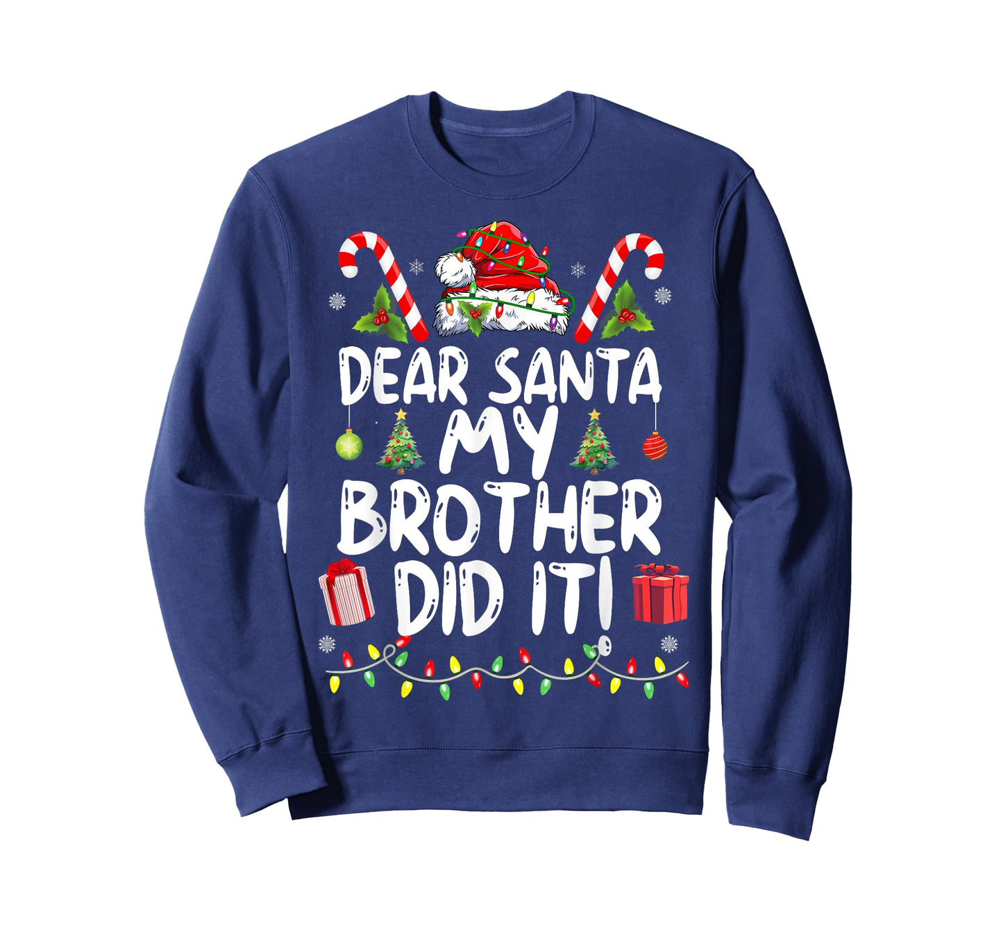 Dear Santa My Brother Did It Funny Christmas Girls Kids Boys T-Shirt
