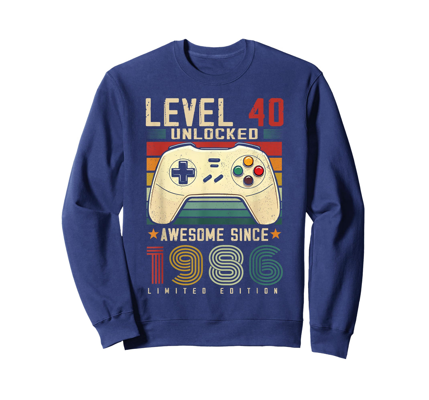 Level 40 Unlocked Awesome Since 1986 40th Birthday Gaming T-Shirt