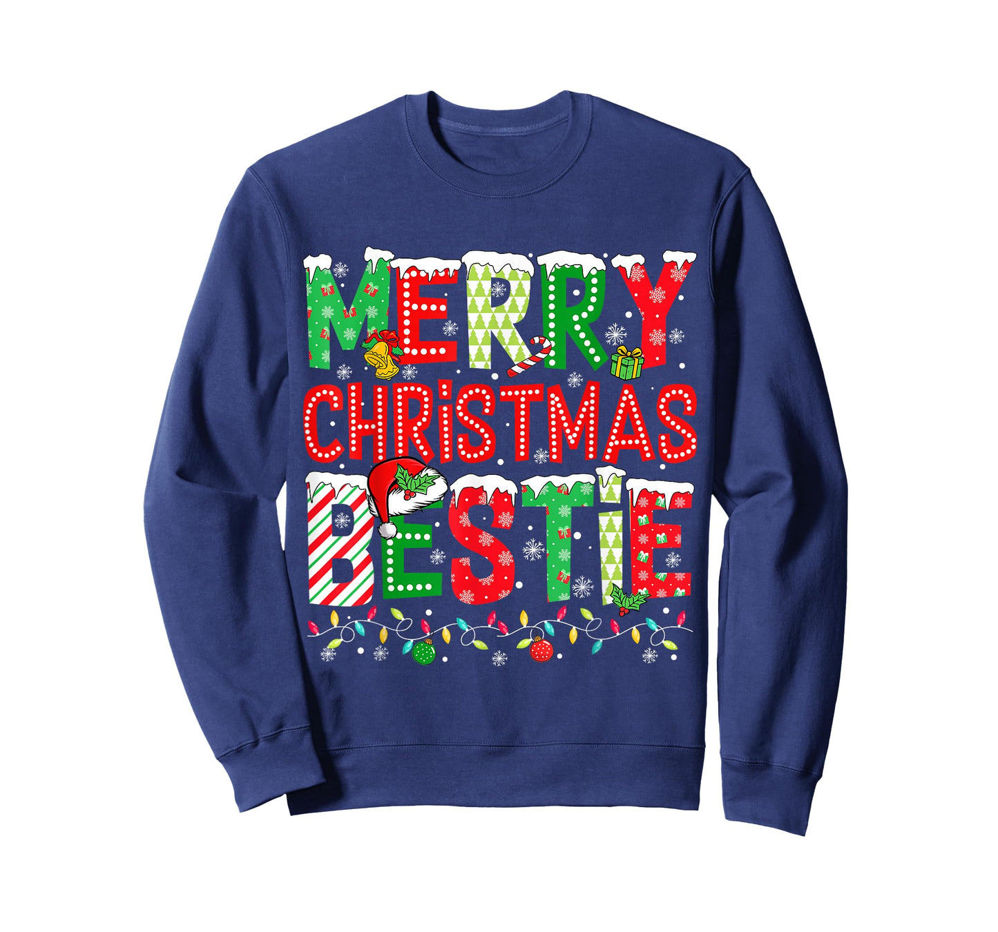 Merry Christmas Bestie Girl Sister Holiday Xmas Party Pajama T-Shirt