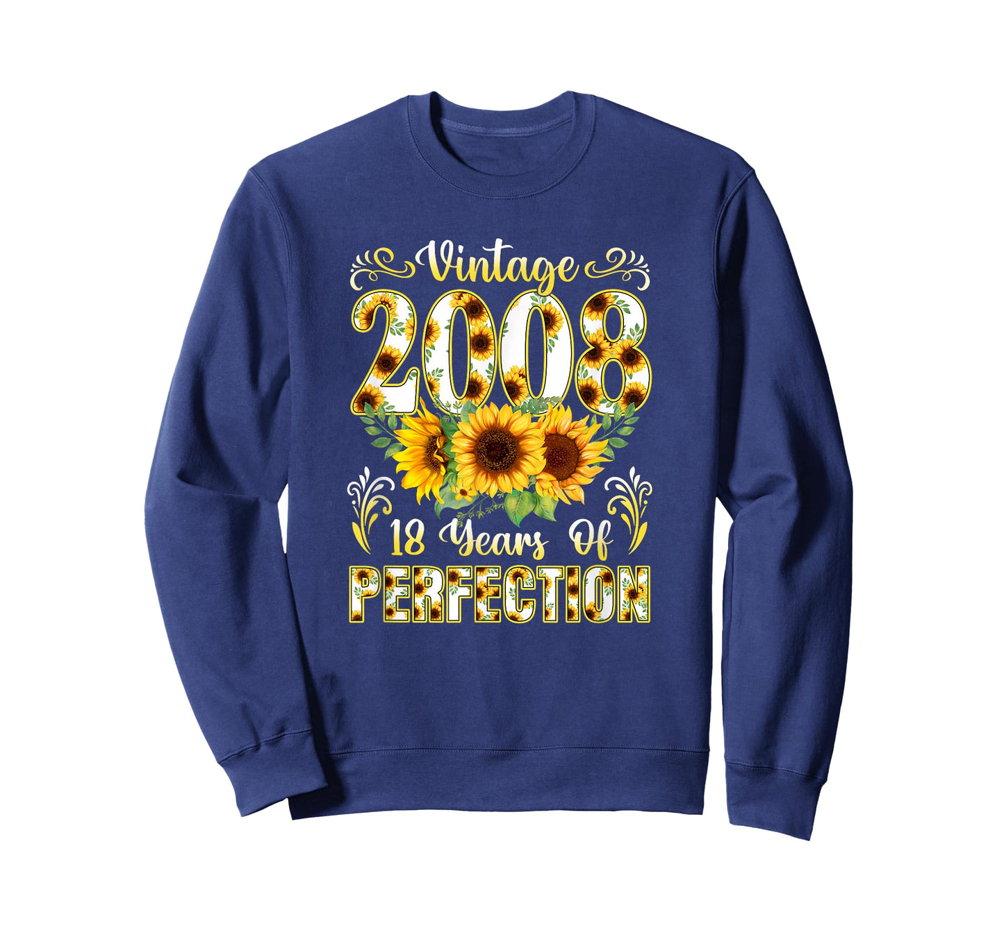 18 Year Old Vintage 2008 Sunflower 18th Birthday Girl Women T-Shirt