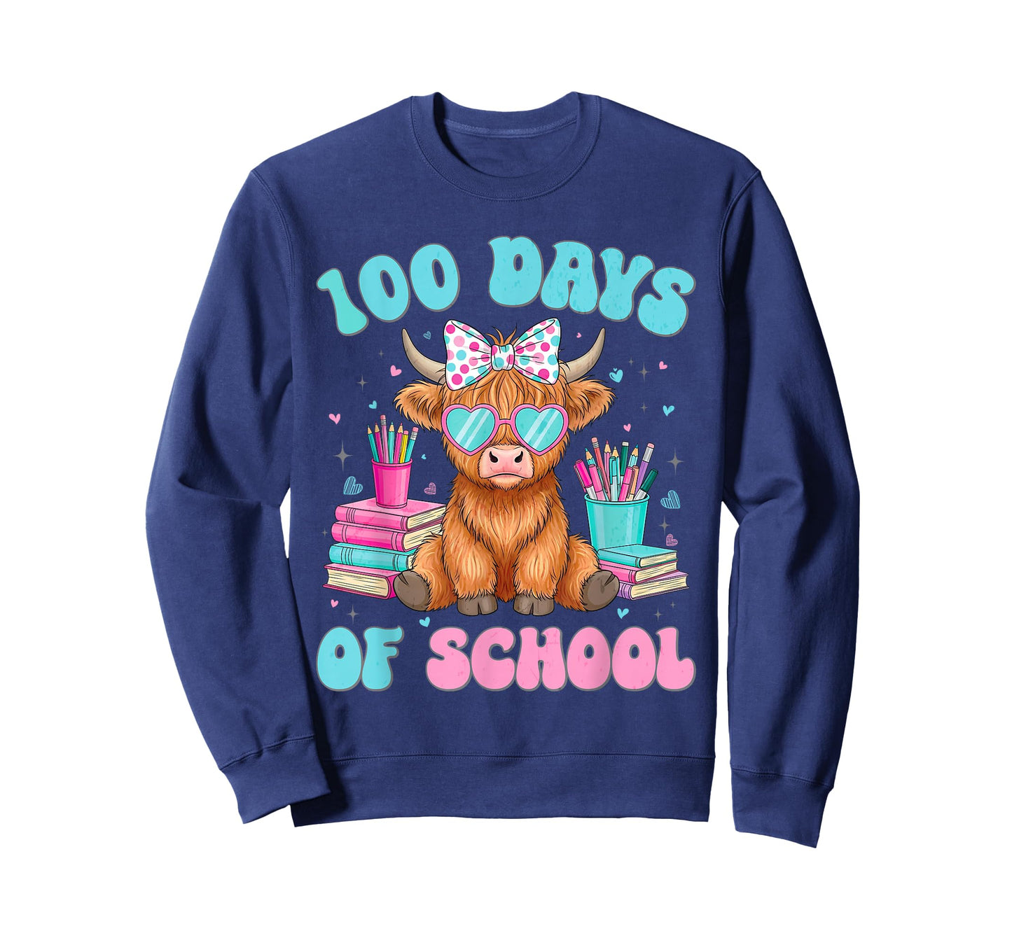 Cute Cow 100 Days of School Fun for Teachers Students T-Shirt