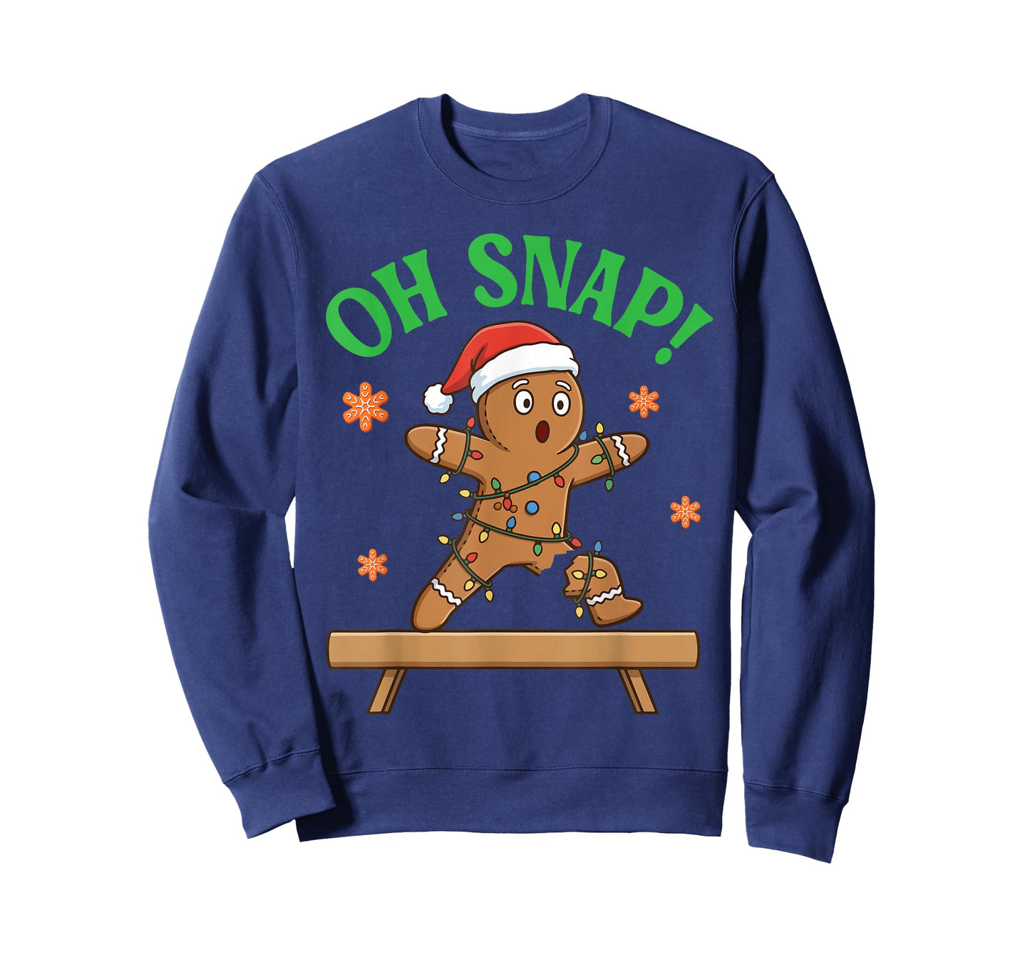 Gingerbread Gymnastics Christmas Cookie Oh Snap Santa Hat T-Shirt