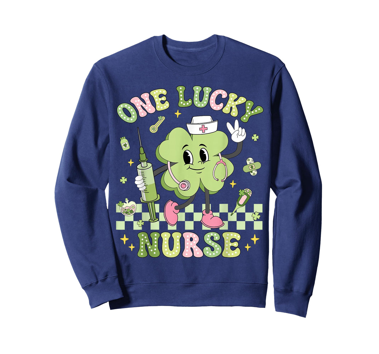 One Lucky Nurse St Patrick's Day Shamrock Irish Women Girl T-Shirt