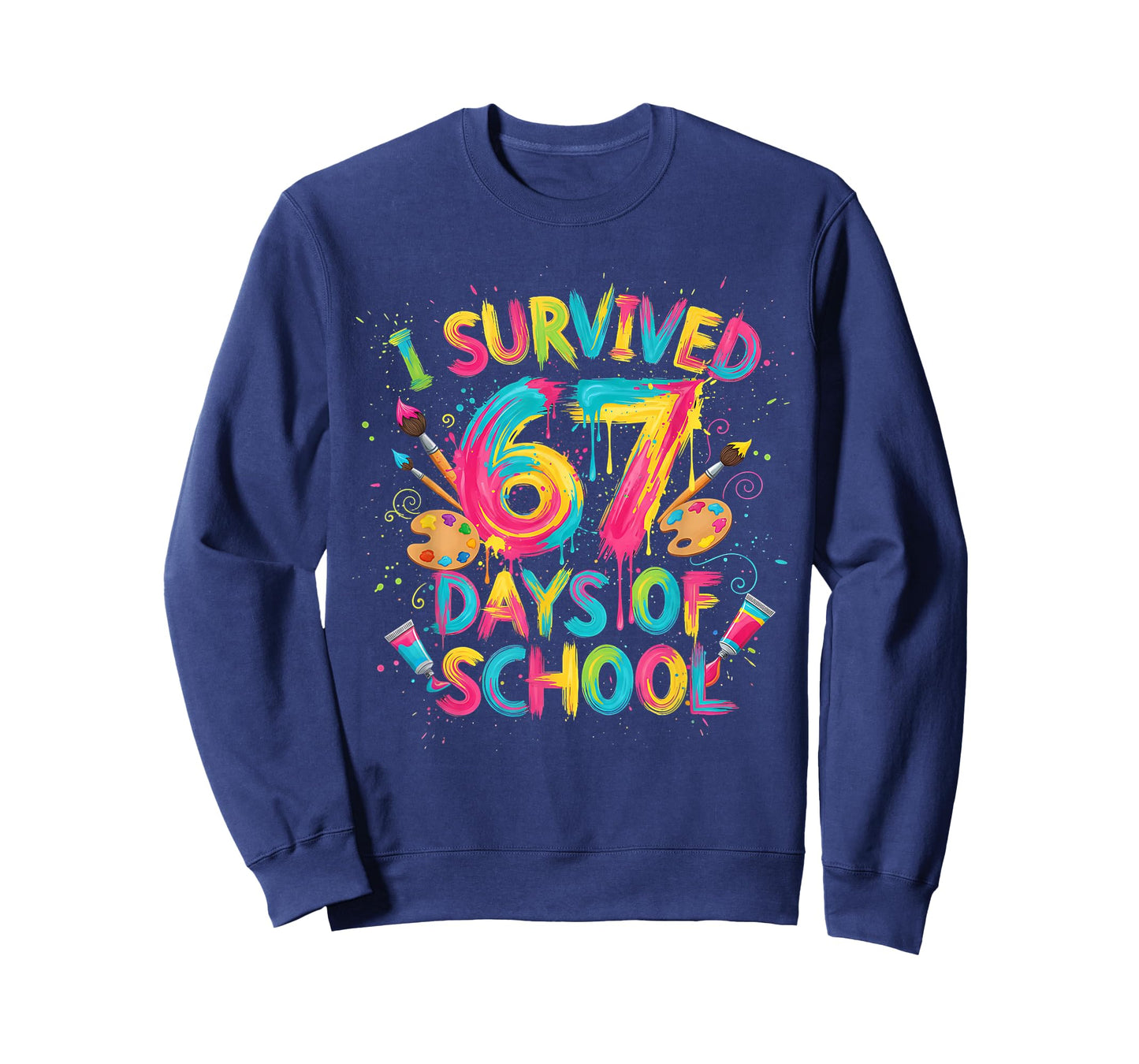 I Survived 67 Days of School Art School Teachers Girls Boys T-Shirt