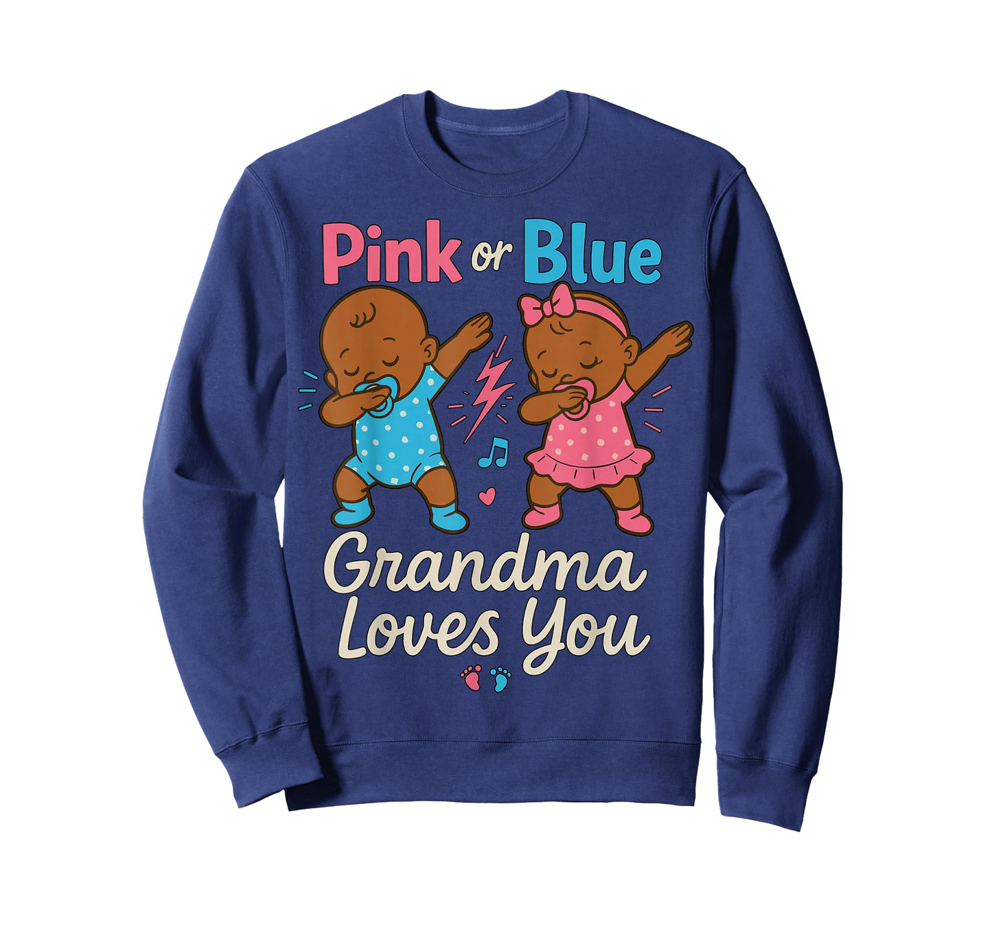 Pink of Blue Grandma Loves You Gender Reveal Baby Shower T-Shirt