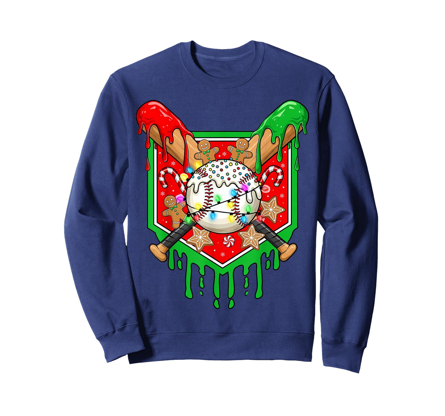 Christmas Baseball Drip for Boys Ice Cream Drip Baseball T-Shirt