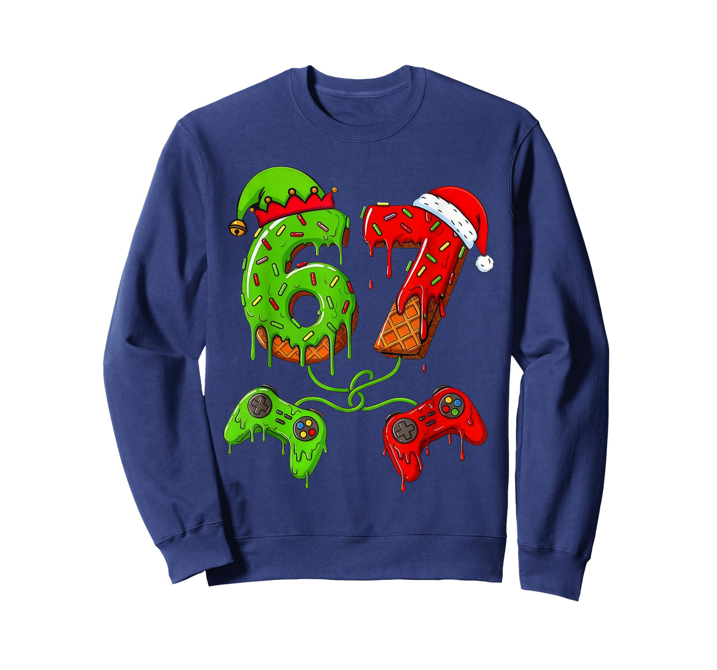 67 Ice Cream Drip Meme Gamer Six Seven Christmas Boys Kids T-Shirt