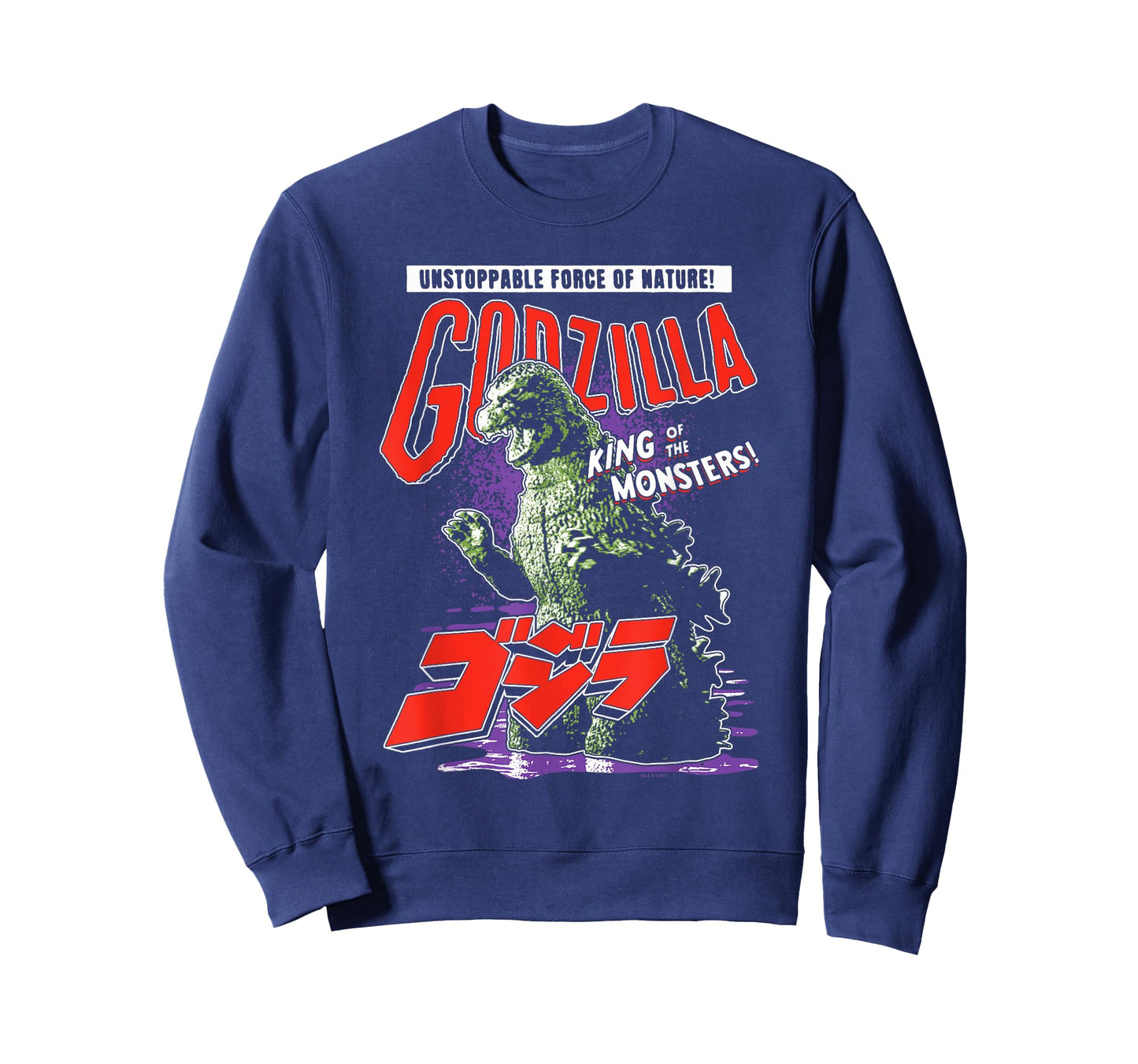 Godzilla Unstoppable Force of Nature Retro Kanji Kaiju Movie T-Shirt