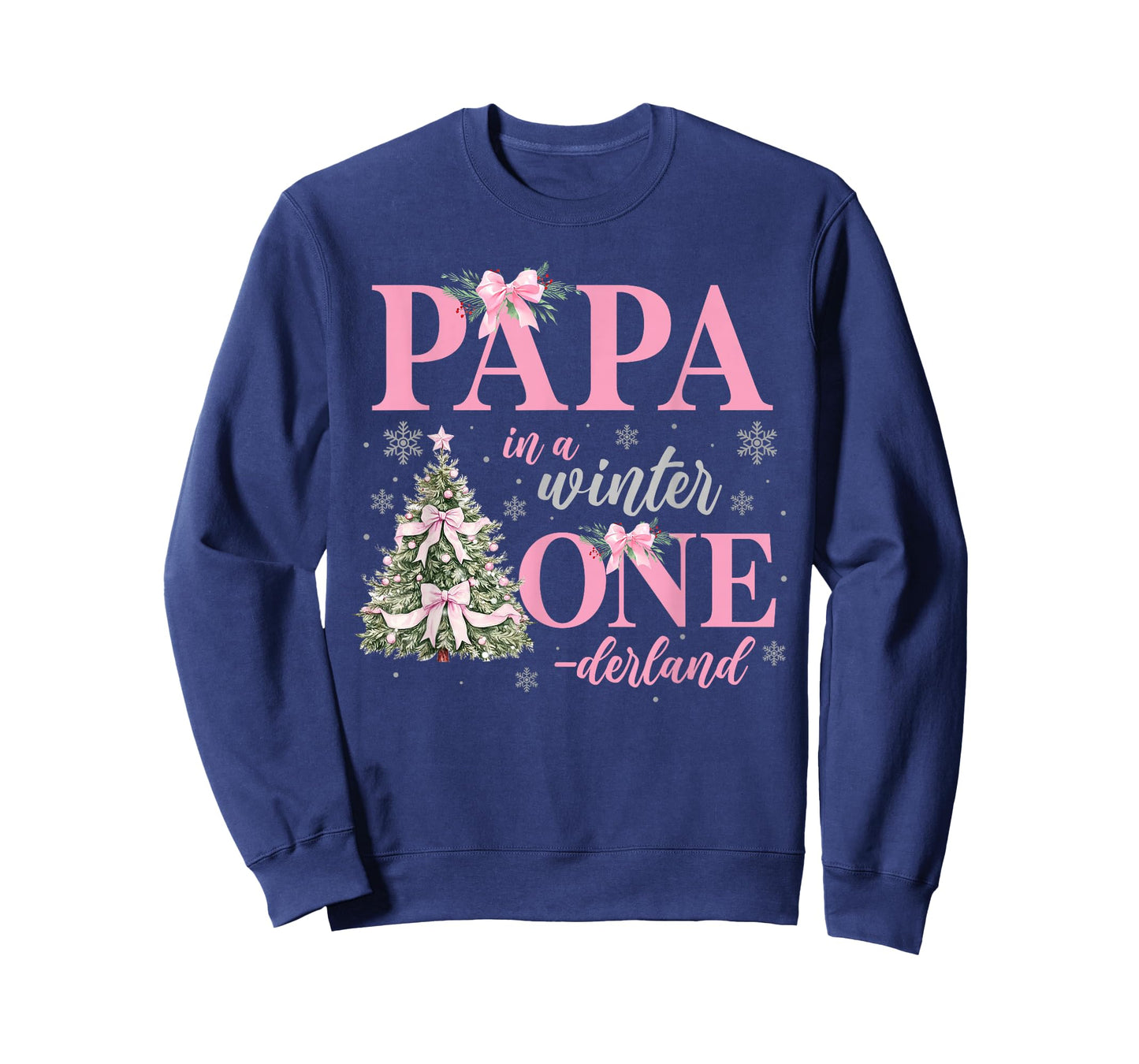 Papa in a Winter Onederland Birthday Girl Christmas Tree T-Shirt
