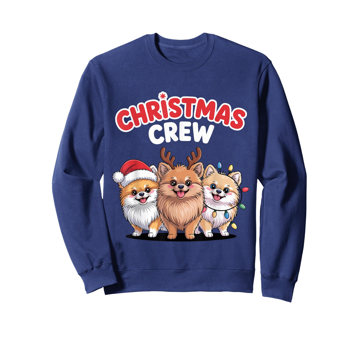 Christmas Crew Xmas Puppy Dog Funny Christmas Pomeranian T-Shirt
