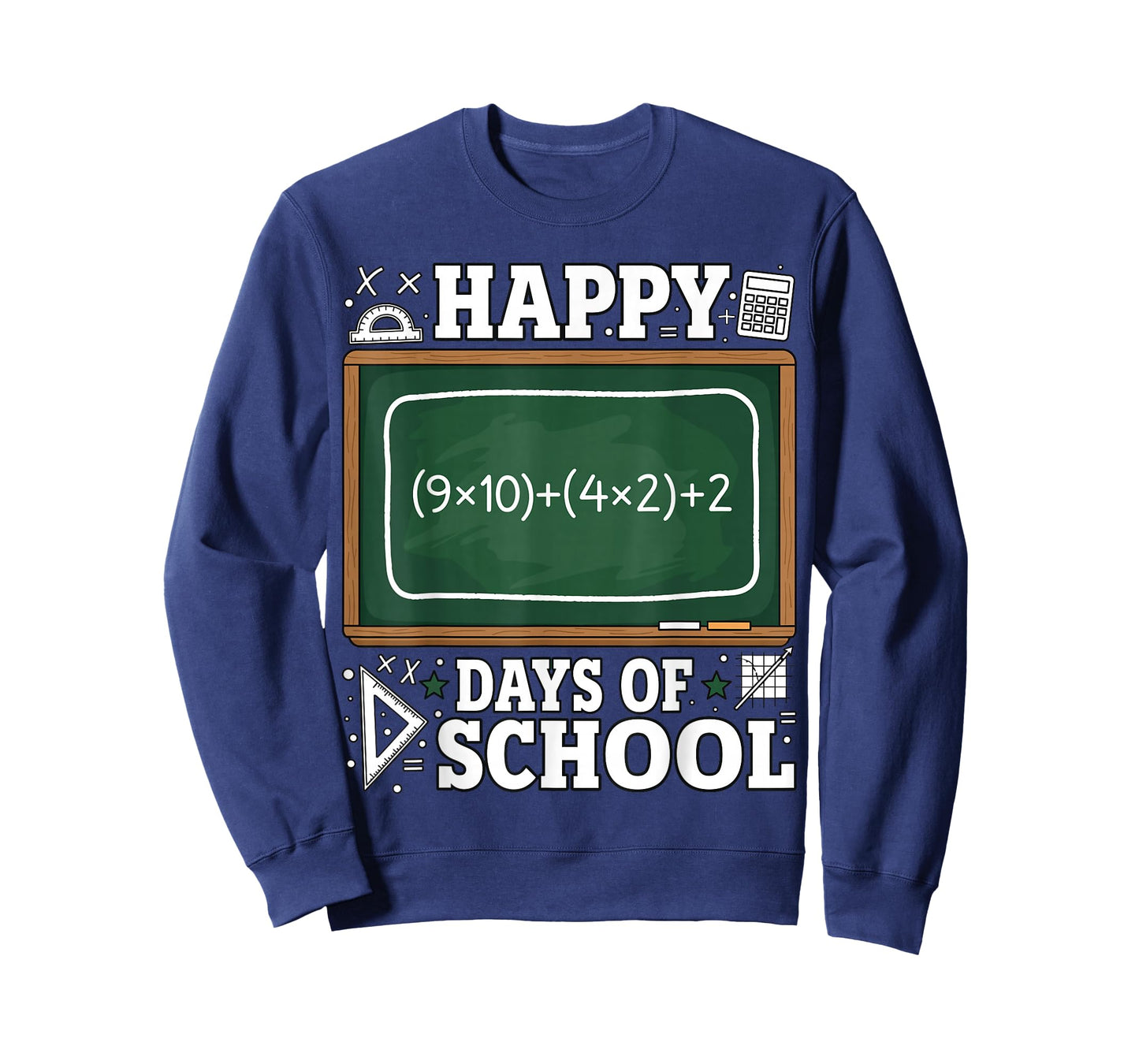 Math Equation Happy 100 Days of School Teacher Kids Funny T-Shirt