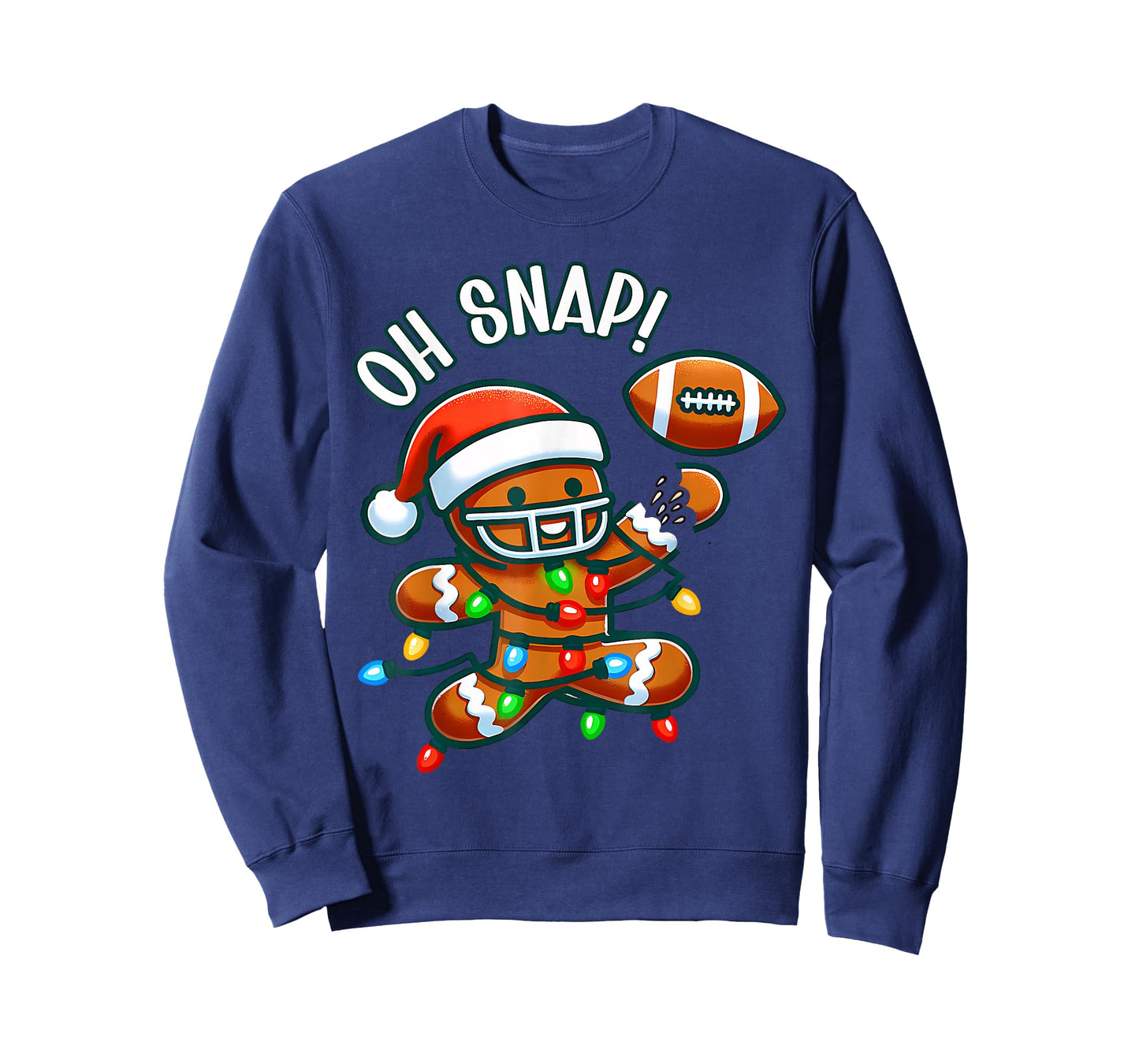 Oh Snap Gingerbreadman Christmas Football T-Shirt
