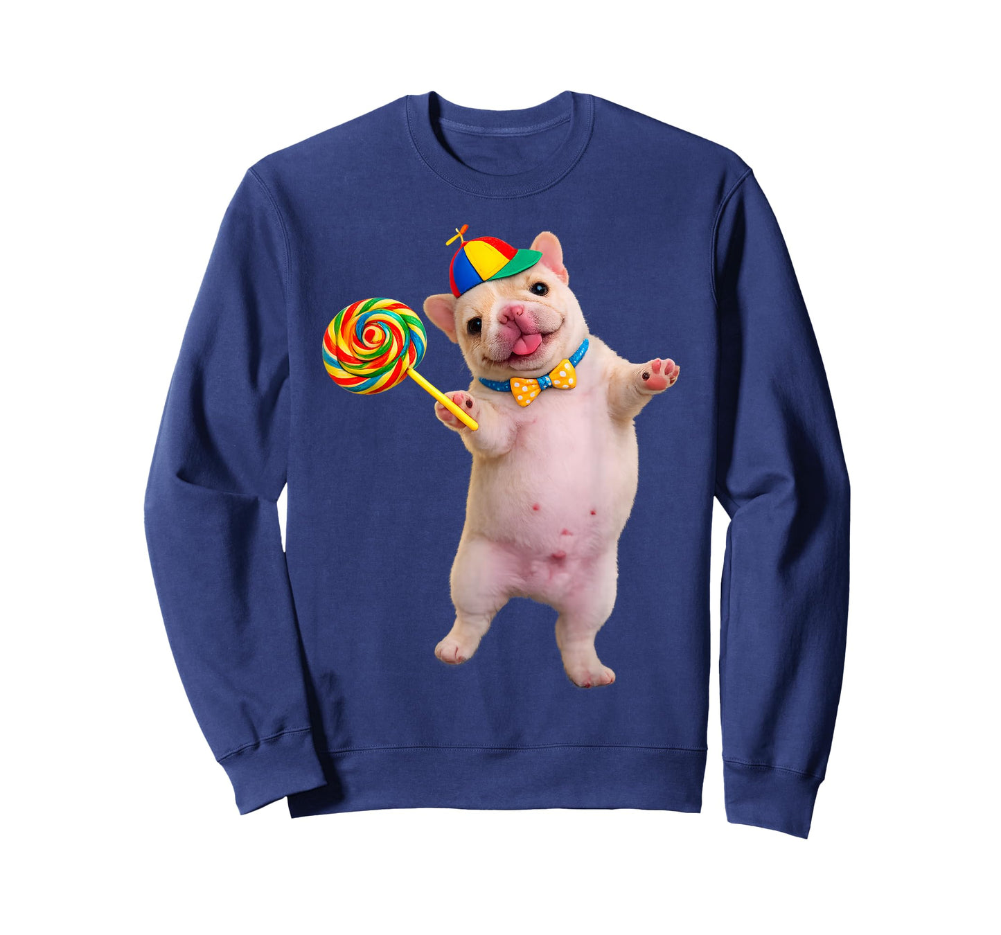 Funny Silly Pibble Dog with Lollipop Meme for Dog Lover Tee T-Shirt