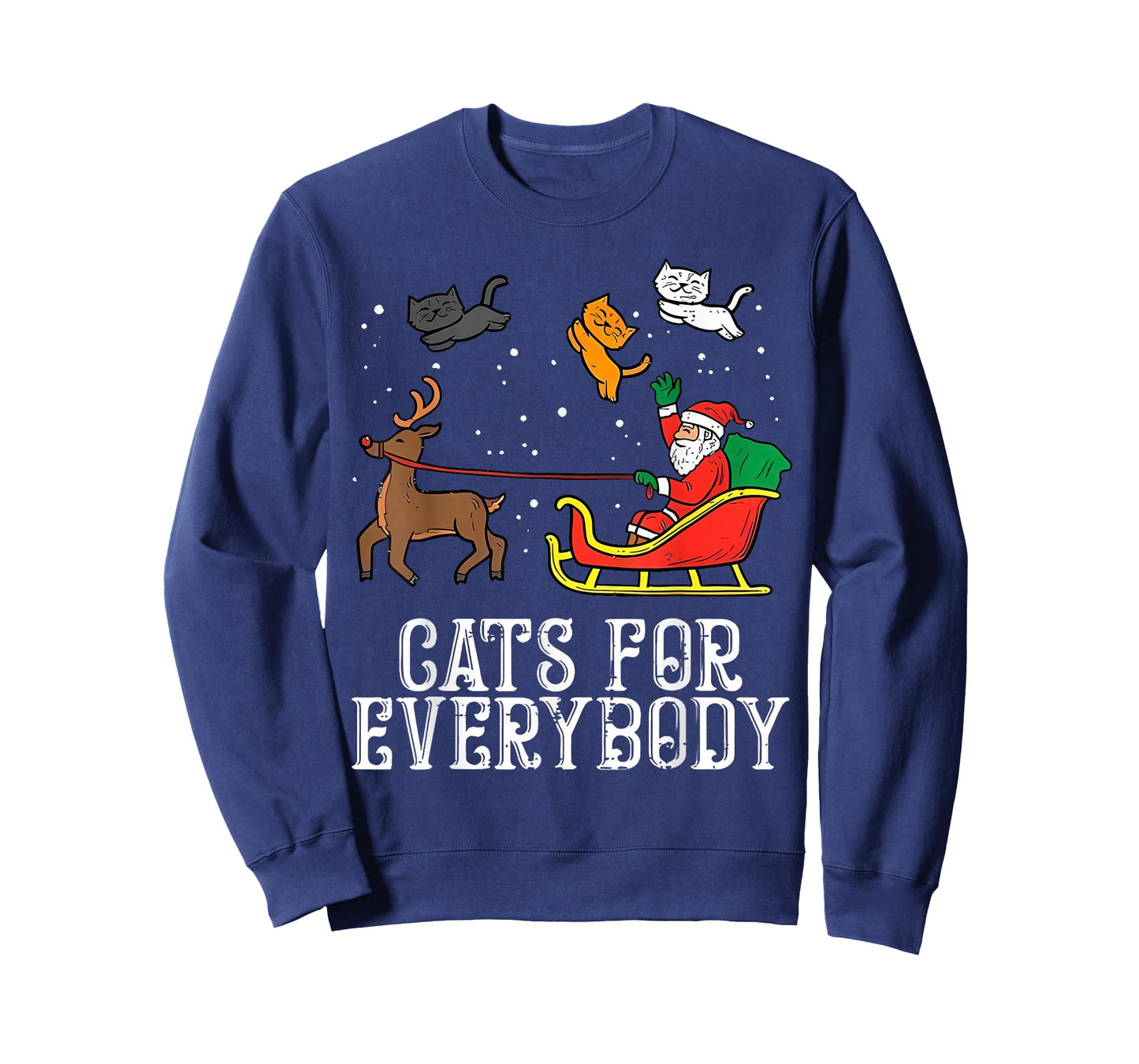 Cats for Everybody Christmas Cat Funny Xmas Women Santa T-Shirt