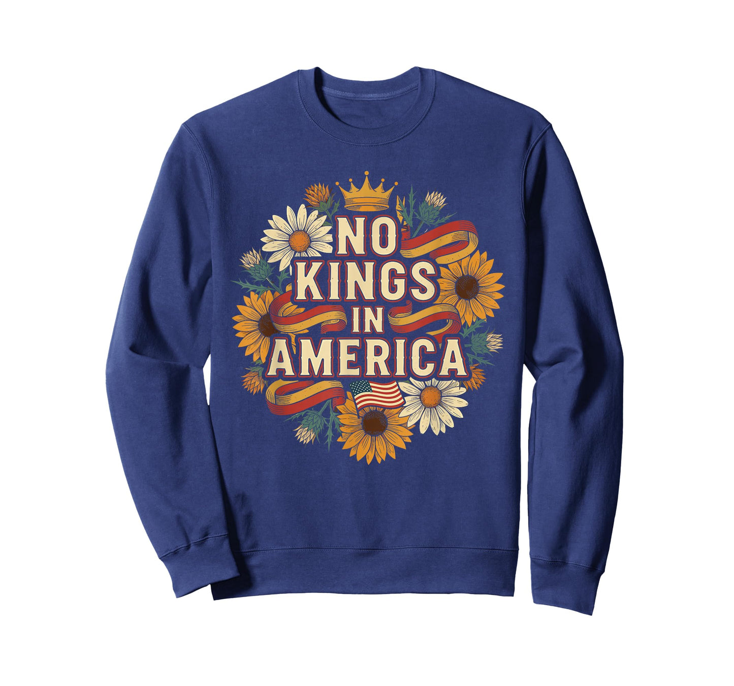 No Kings in America Bold Revolution Quote T-Shirt