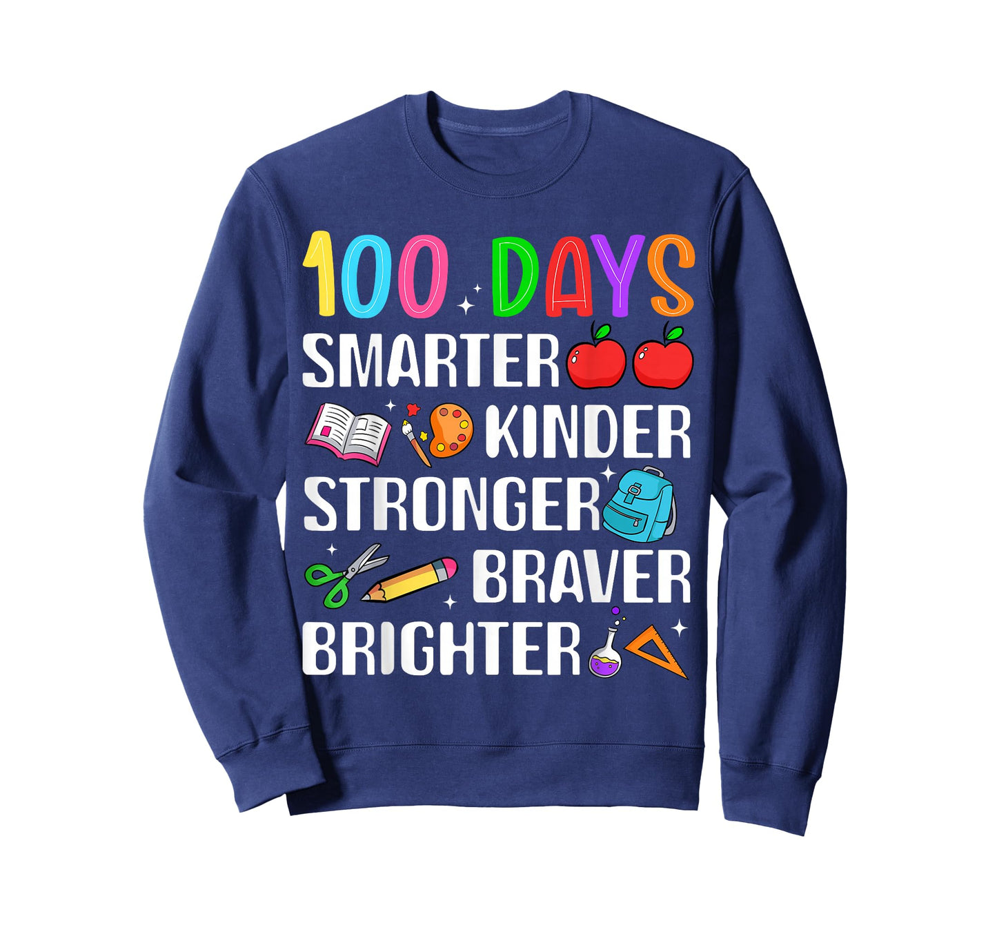 Happy 100th Day of School 100 Days Smarter Kinder Boys Girls T-Shirt