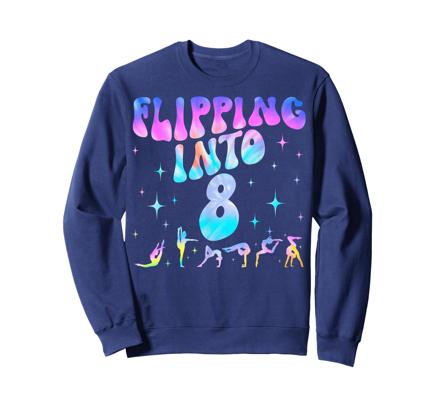 Flipping Into 8th Birthday Gymnastic 8 Years Old Girl Party T-Shirt