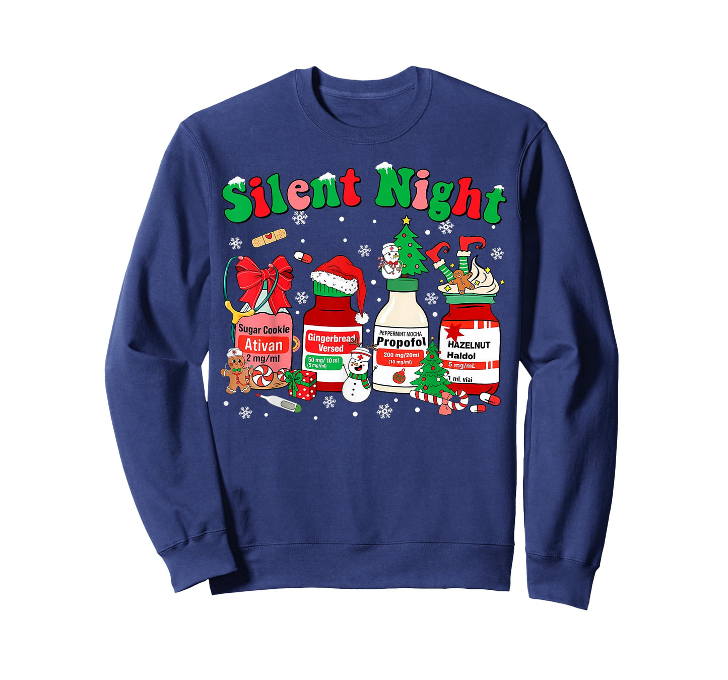 Funny Santa Propofol Silent Night ICU Nurses Merry Christmas T-Shirt