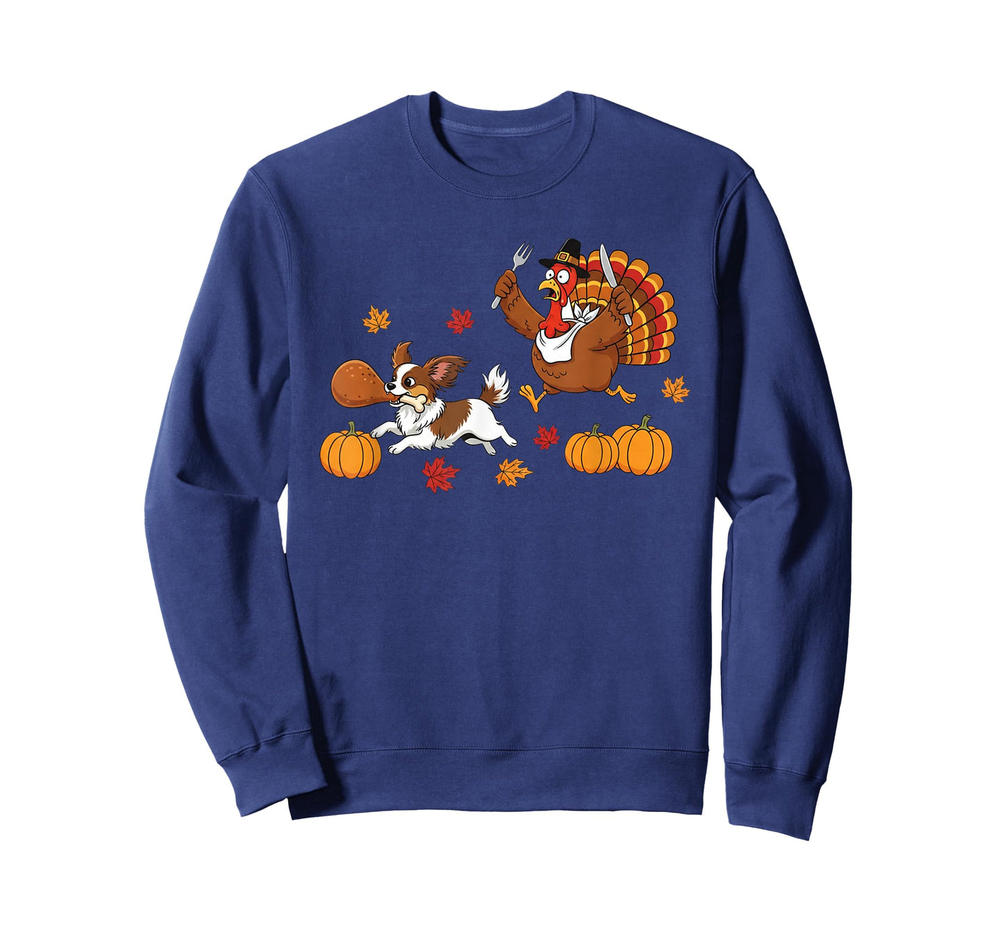 Funny Papillon Turkey Autumn Thanksgiving Womens Mens Kids T-Shirt