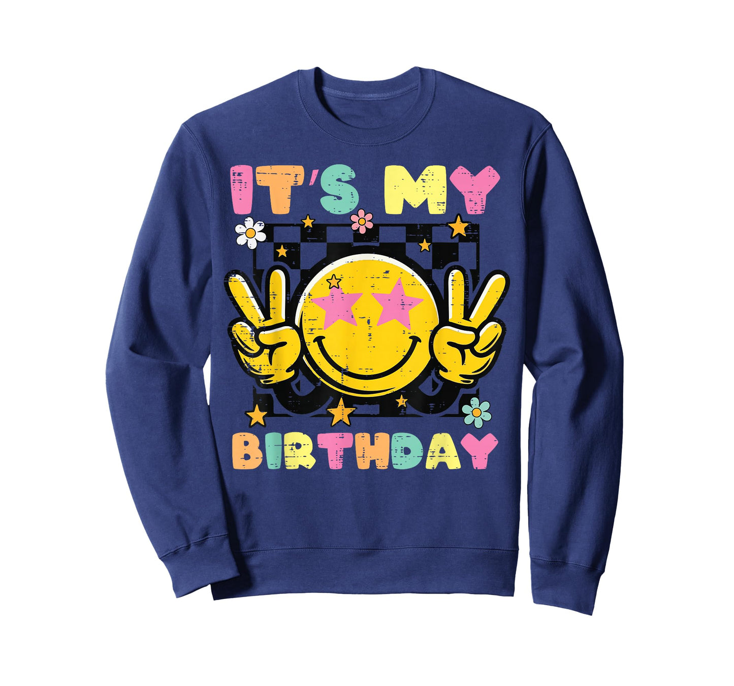 Its My Birthday Smile Happy Peace Retro Groovy Women Men Kid T-Shirt