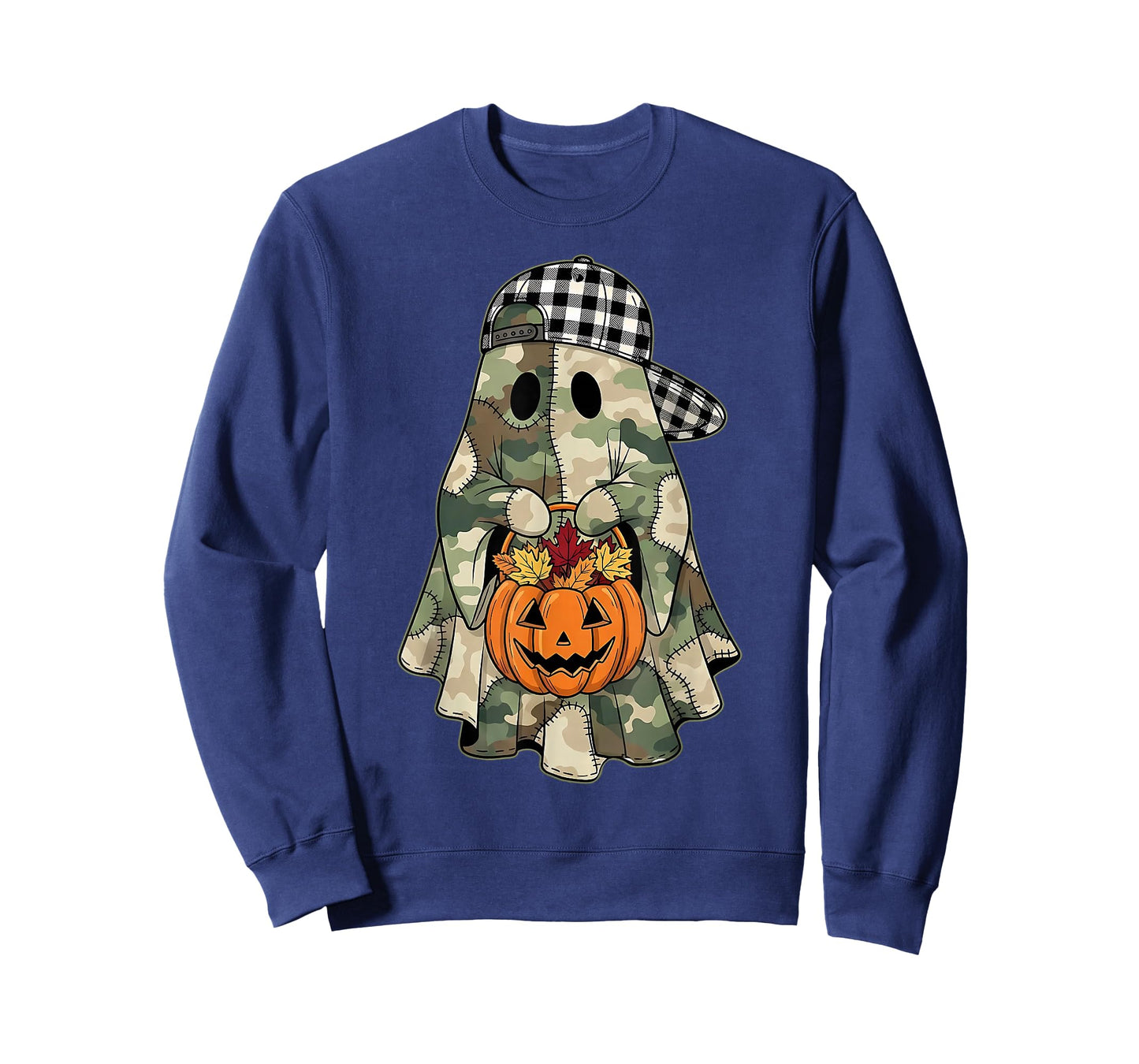 Camo Ghost Candy Hunter Halloween Spooky Dude Funny Boys Kid T-Shirt