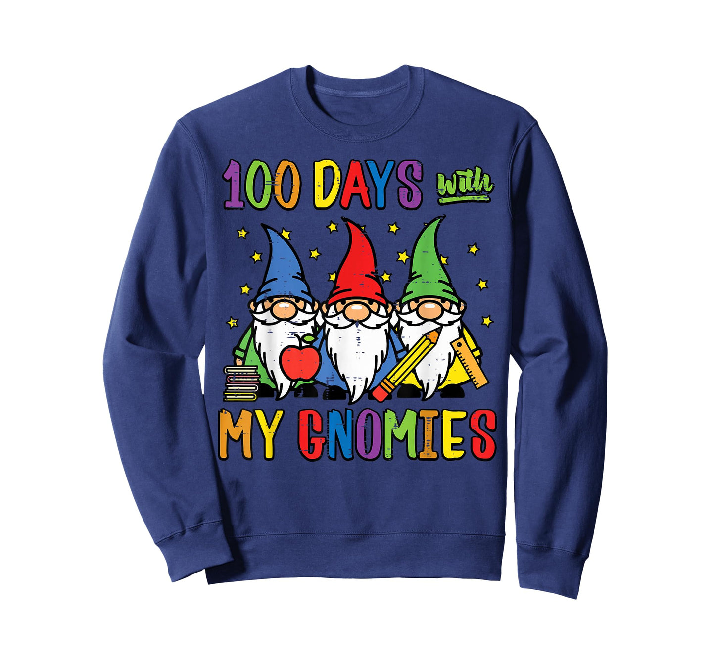 100 Days of School with Gnomies Funny 100th Day Women Kids T-Shirt