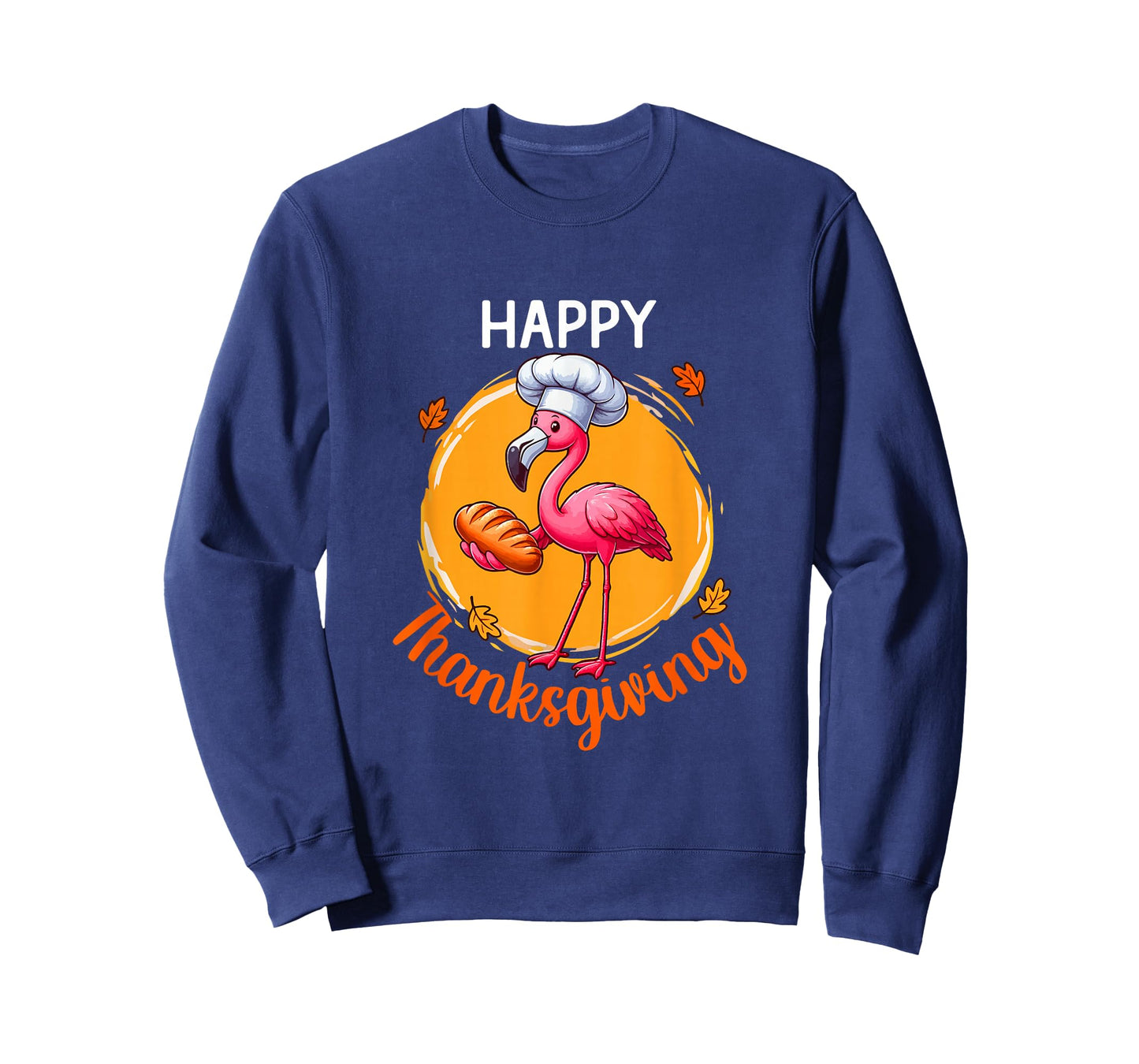Happy Thanksgiving Flamingo Lunch Lady Chef Baking Cake Fall T-Shirt