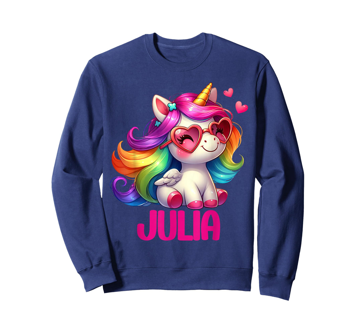 Julia Personalized Name Colorful Unicorn Women Girls T-Shirt