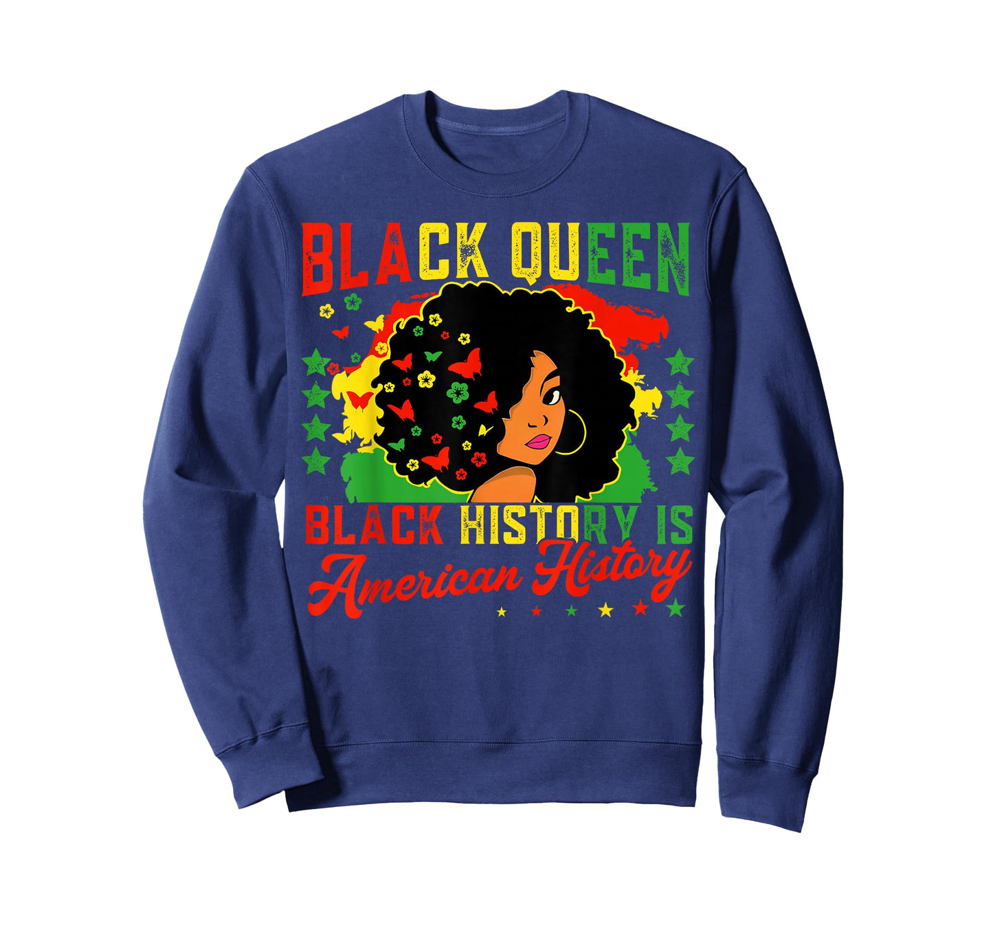 Black Queen Black History is American History Women Girls T-Shirt